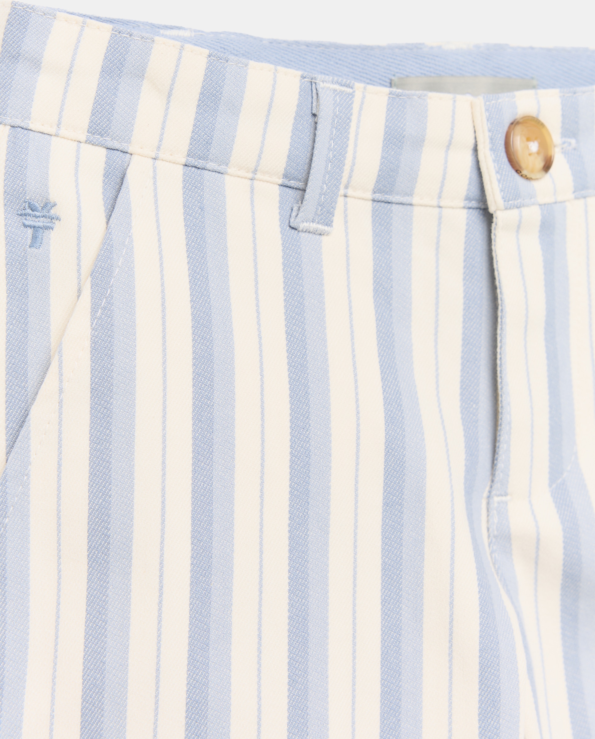 Bermudas Chino de Sarja com Risca de Fantasia Coconut El Corte Inglés Azul-5