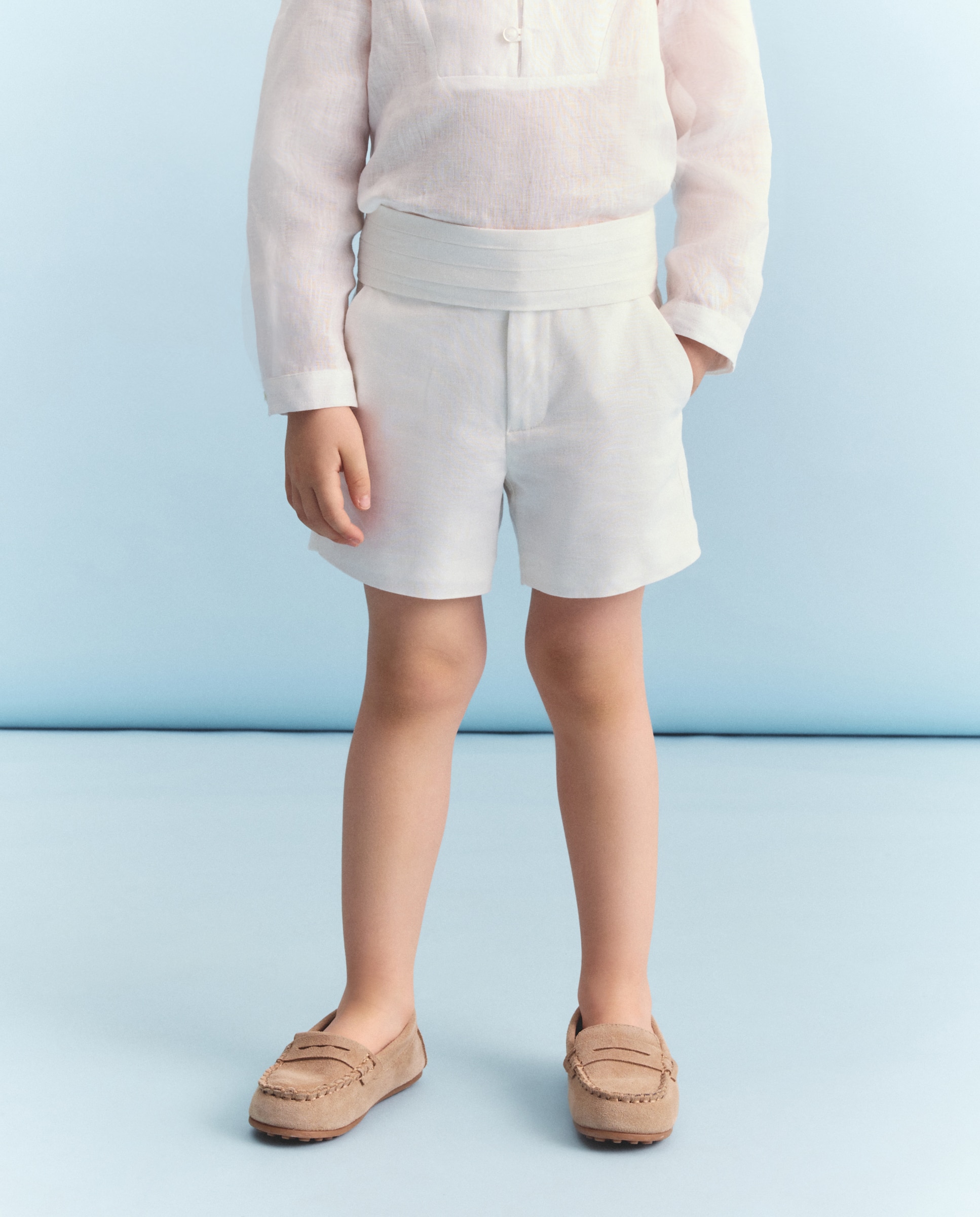 Bermudas de Linho com Faixa Cru-2