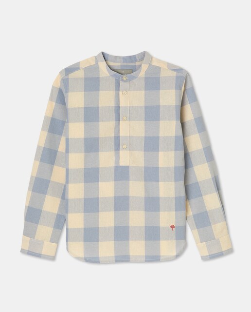 Imagem 0 de Camisa aos Quadrados com Gola à Padre