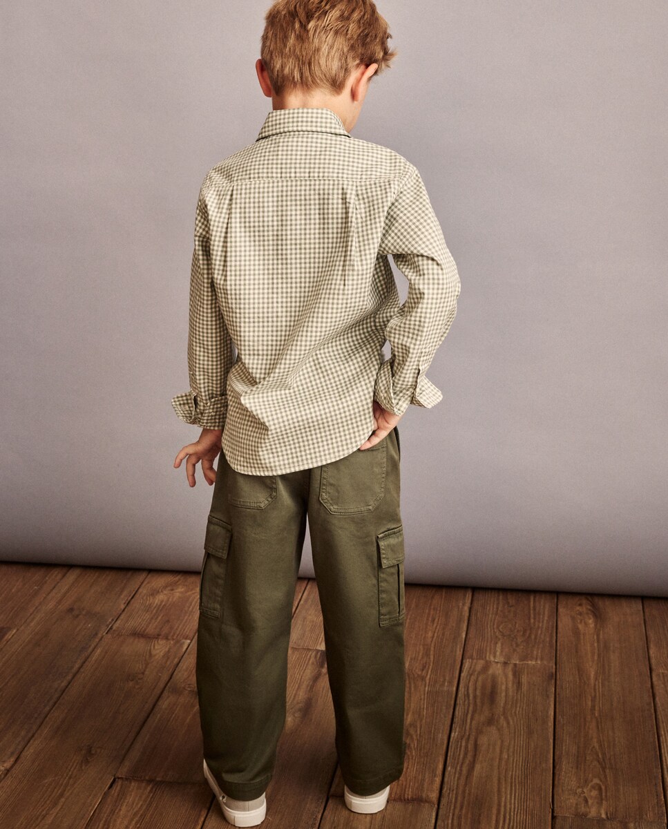 Camisa de Manga Comprida com Vichy Mini (4x4) Verde-2