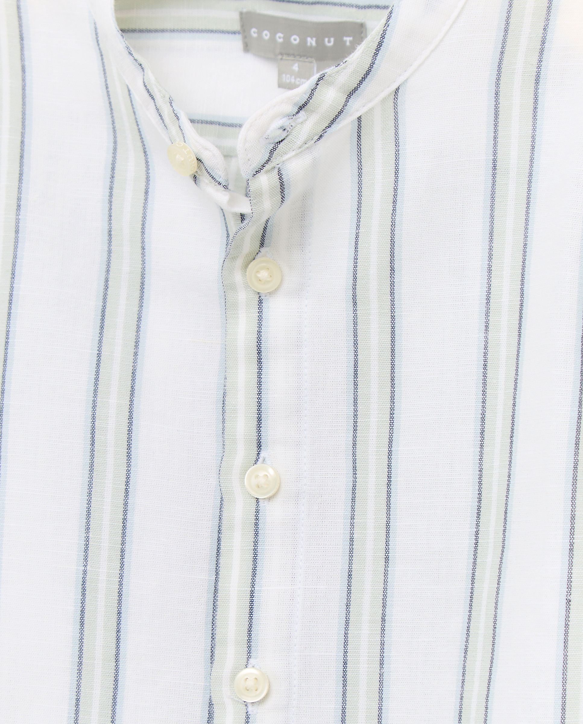 Camisa de Manga Comprida e Gola à Padre com Risca de Fantasia Azul-6