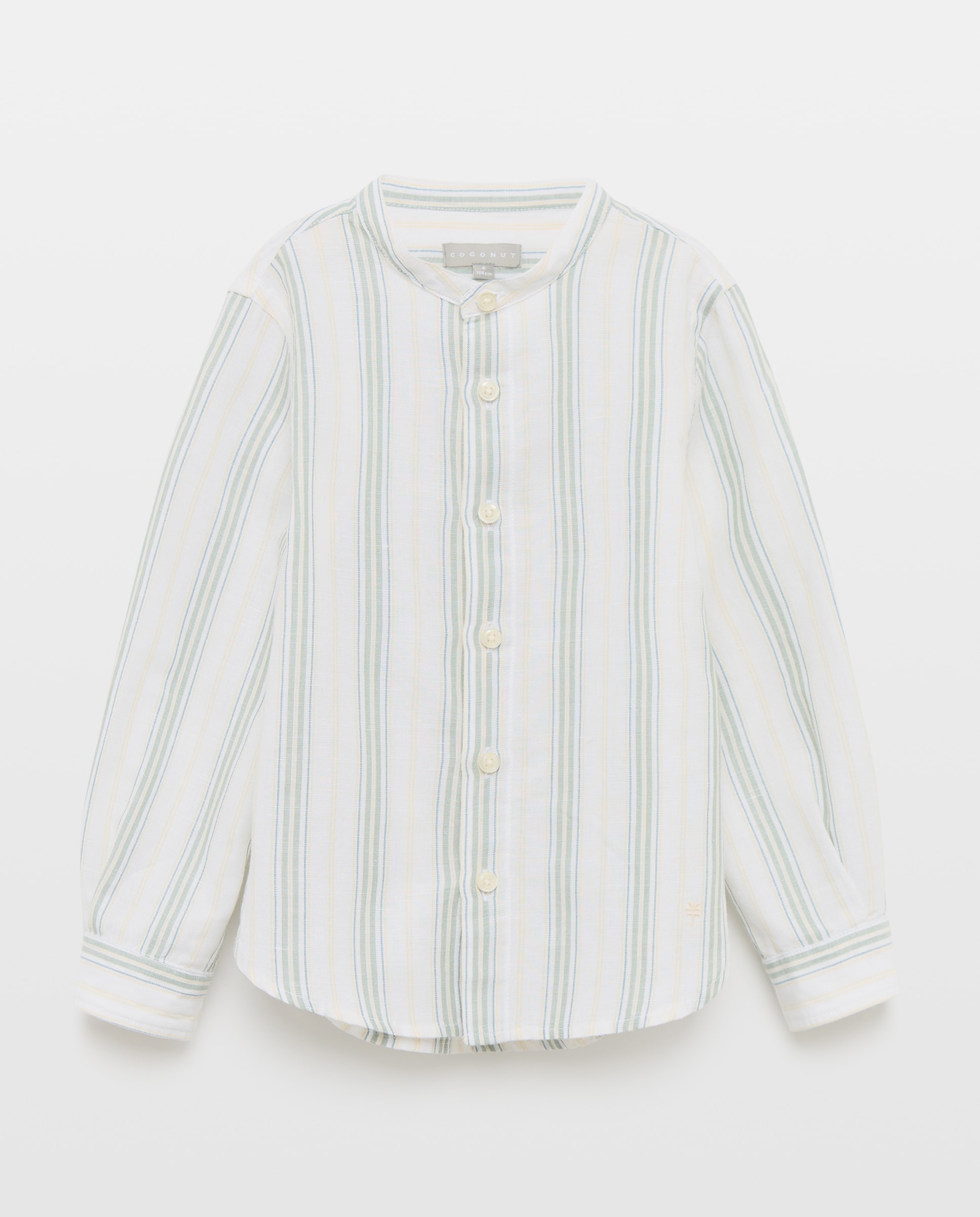 Camisa de Manga Comprida e Gola à Padre com Risca de Fantasia Coconut El Corte Inglés Verde-5