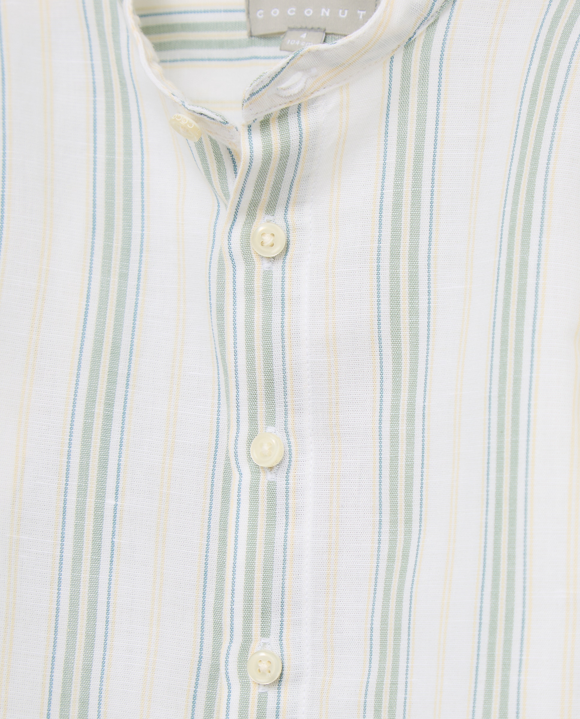 Camisa de Manga Comprida e Gola à Padre com Risca de Fantasia Coconut El Corte Inglés Verde-6