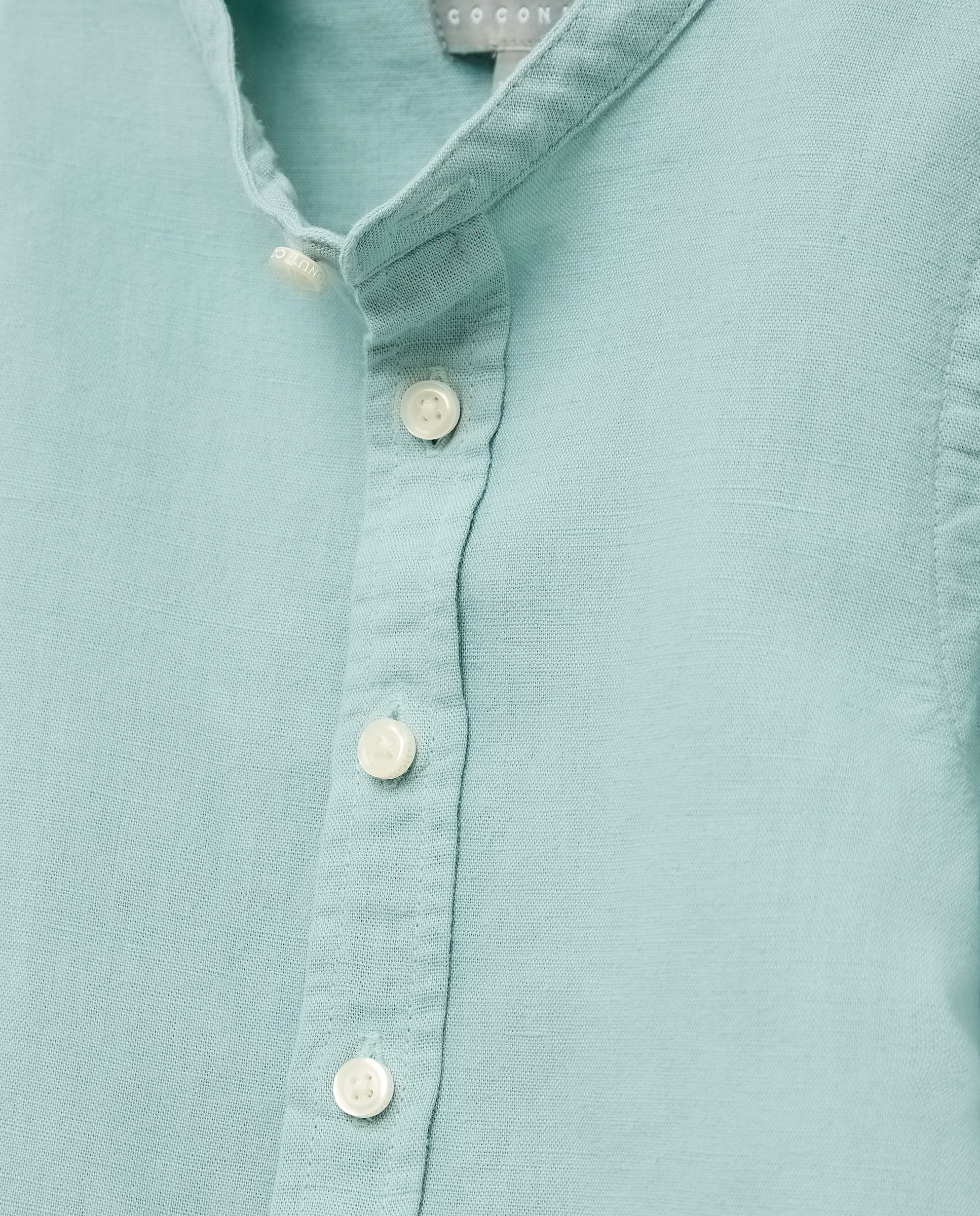 Camisa de Linho com Manga Comprida e Gola à Padre 510 Verde Claro-6