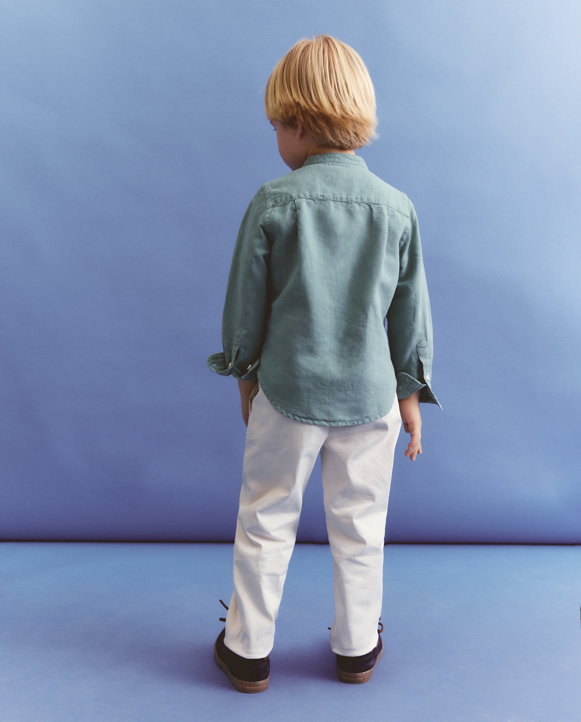 Camisa de Linho com Manga Comprida e Gola à Padre Coconut El Corte Inglés 530 Verde Escuro-3