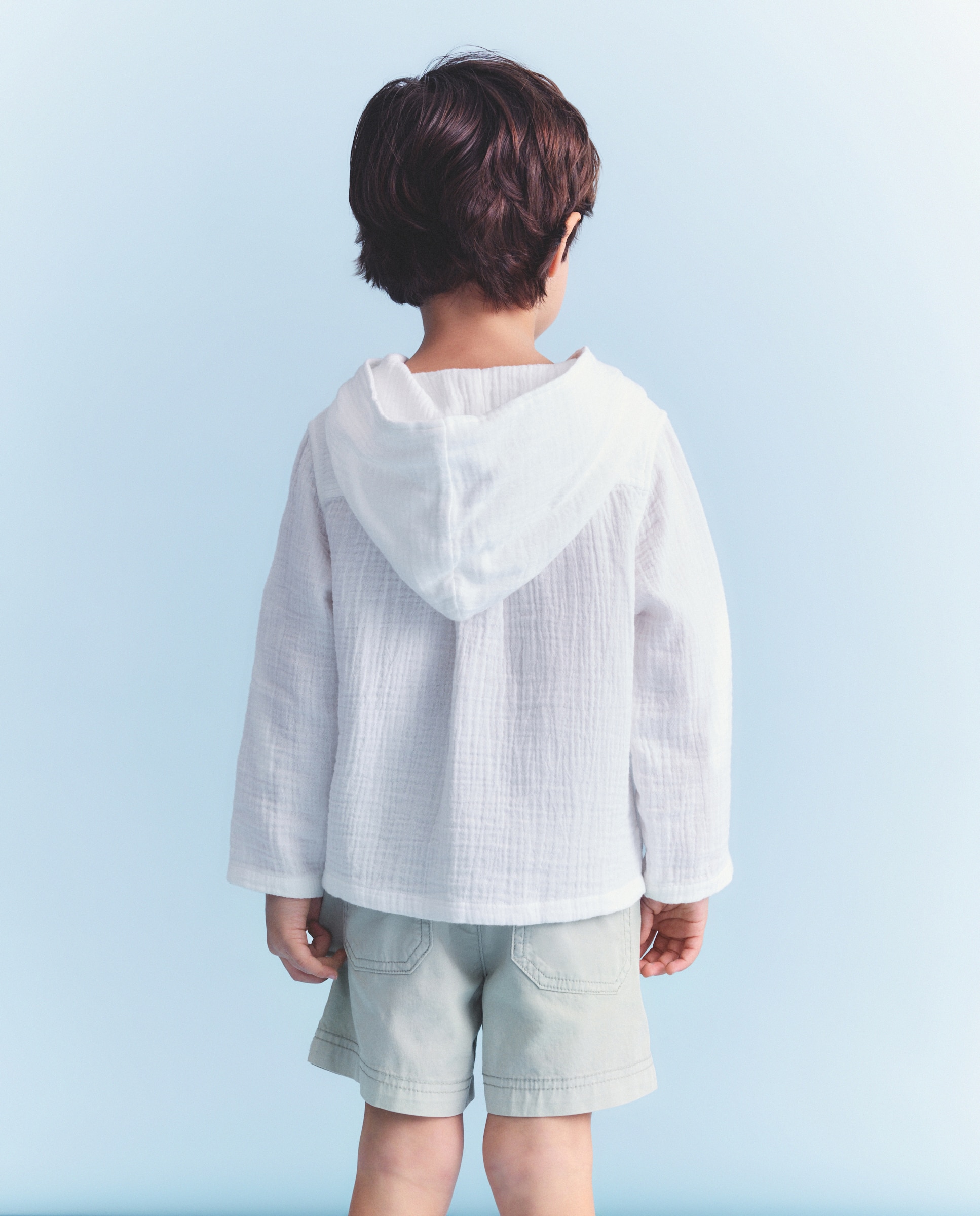 Camisa de Manga Comprida com Gola à Padre e Capuz de Chiffon Coconut El Corte Inglés Branco-3