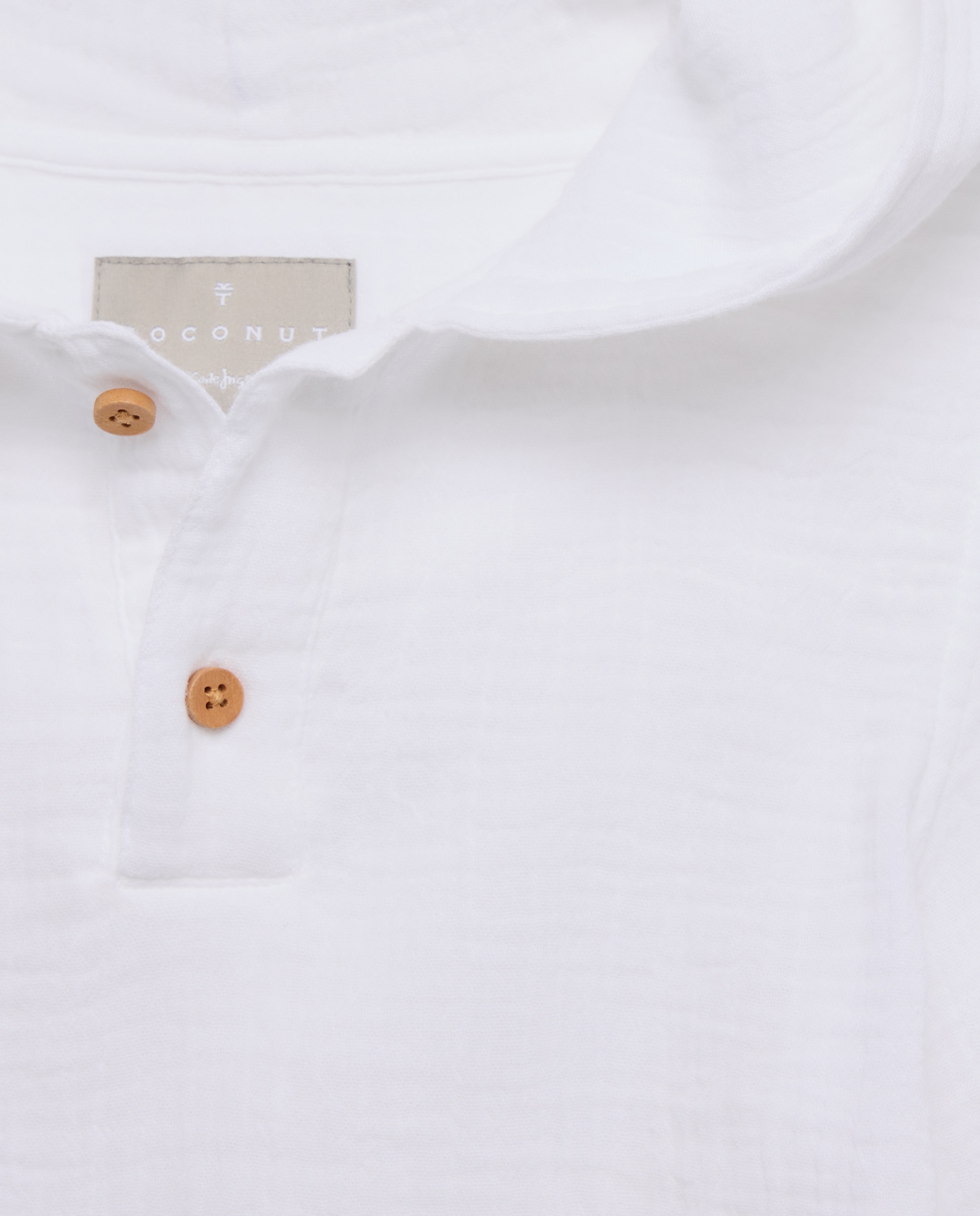 Camisa de Manga Comprida com Gola à Padre e Capuz de Chiffon Coconut El Corte Inglés Branco-5