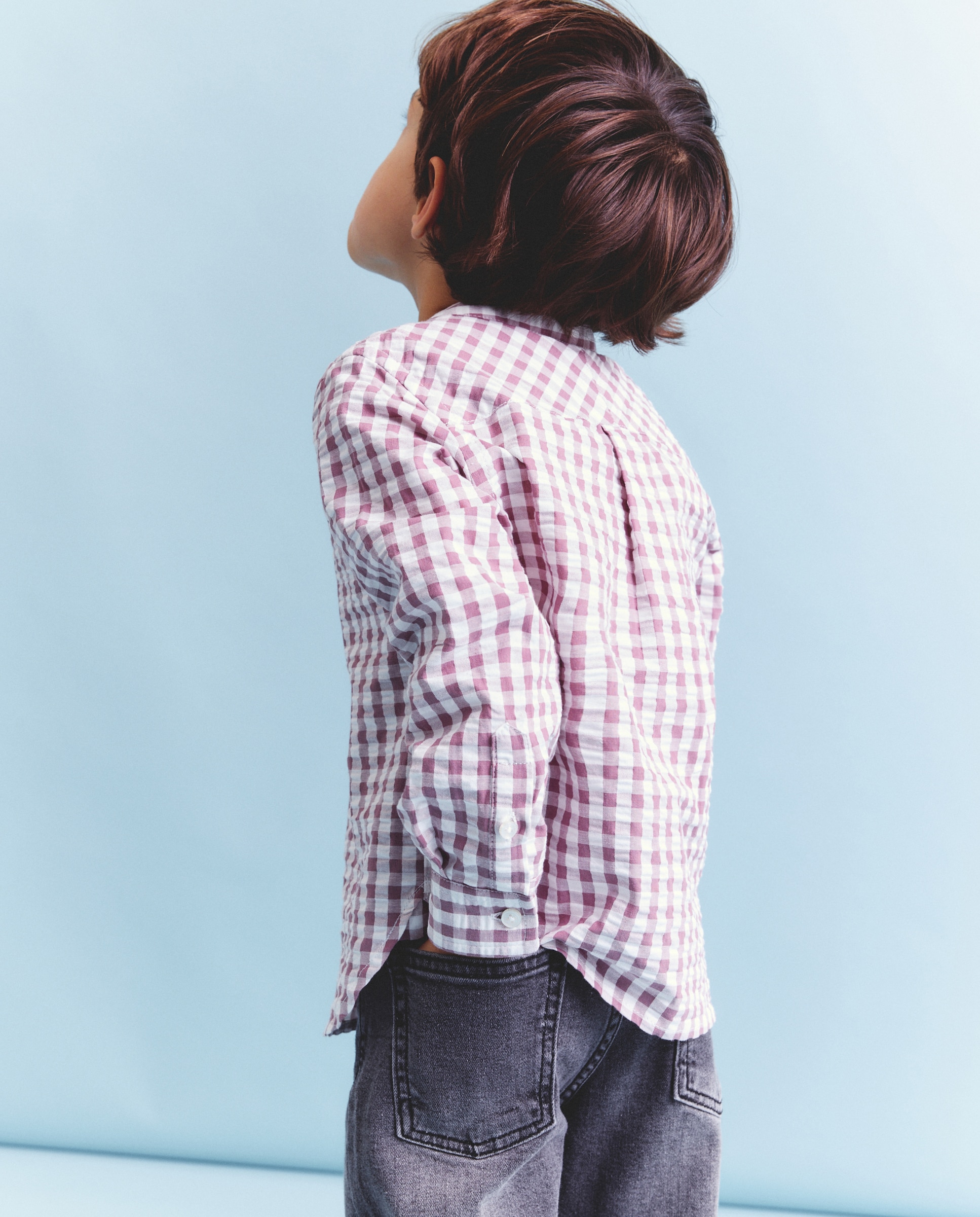 Camisa manga larga de niño con cuello mao y cuadro vichy - Coconut El Corte Inglés - Rojo Rojo-3