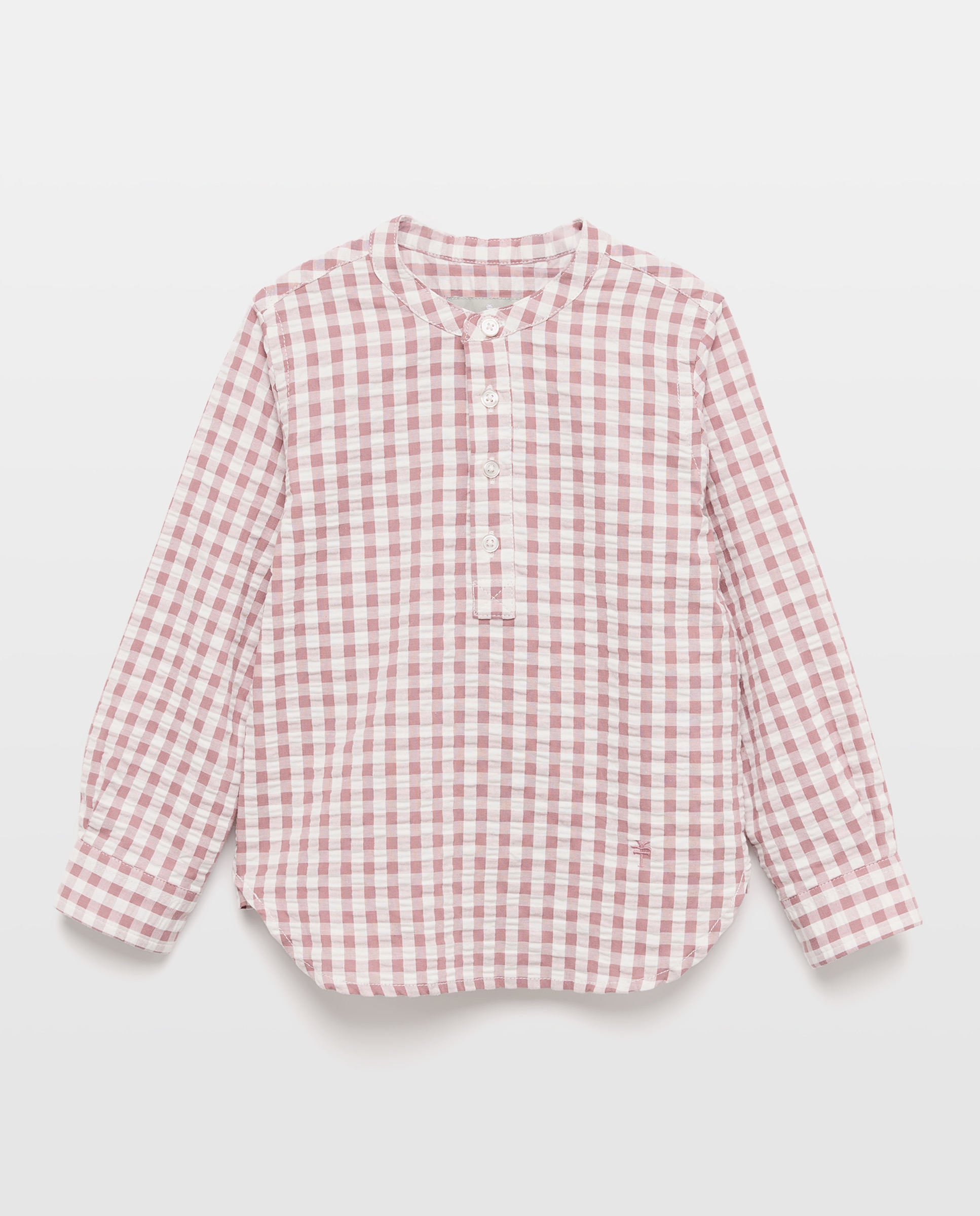 Camisa manga larga de niño con cuello mao y cuadro vichy - Coconut El Corte Inglés - Rojo Rojo-4