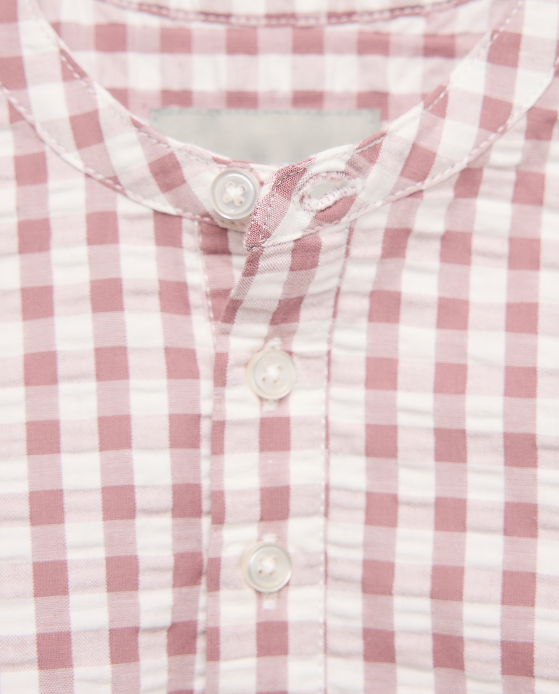 Camisa manga larga de niño con cuello mao y cuadro vichy - Coconut El Corte Inglés - Rojo Rojo-5