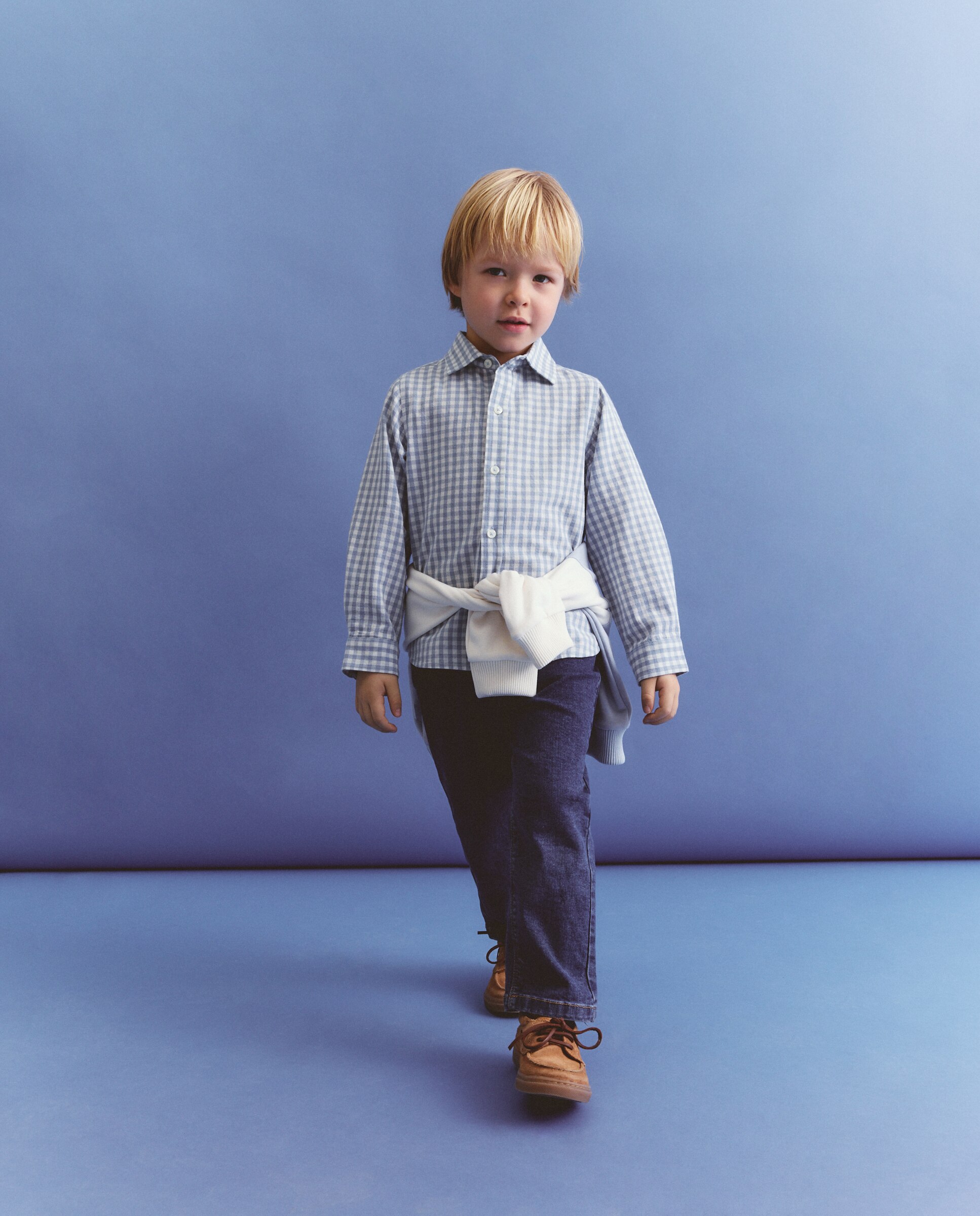 Camisa manga larga cuadro vichy de niño - Coconut El Corte Inglés - Azul Azul-2