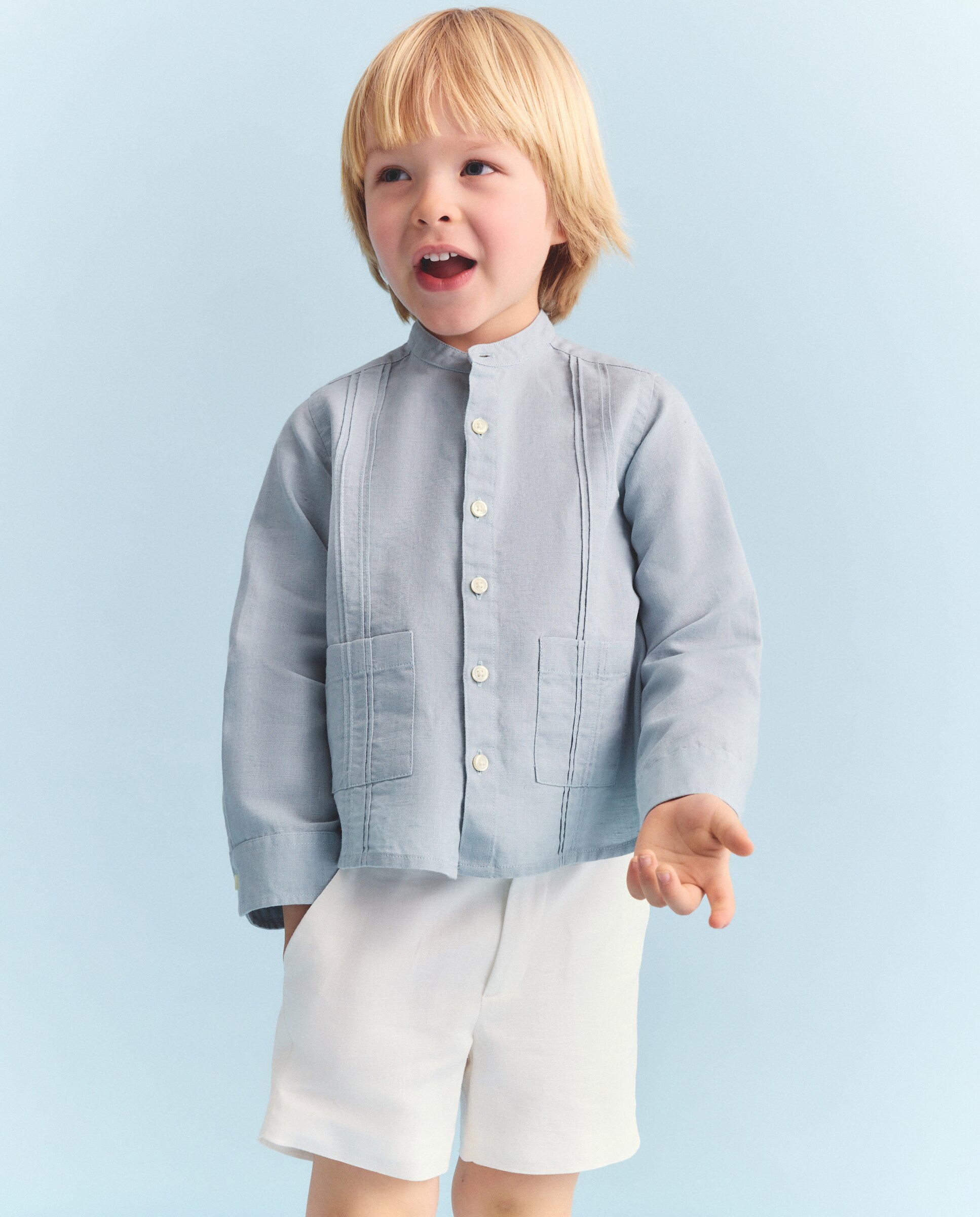 Camisa Guayabera de Cerimónia com Manga Comprida e Gola de Tira Coconut El Corte Inglés Sabão-2