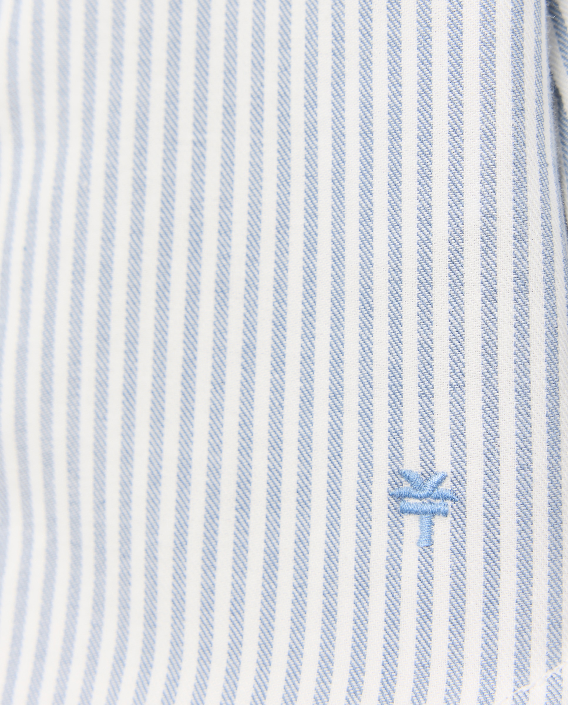 Camisa com manga comprida gola à padre Azul-5