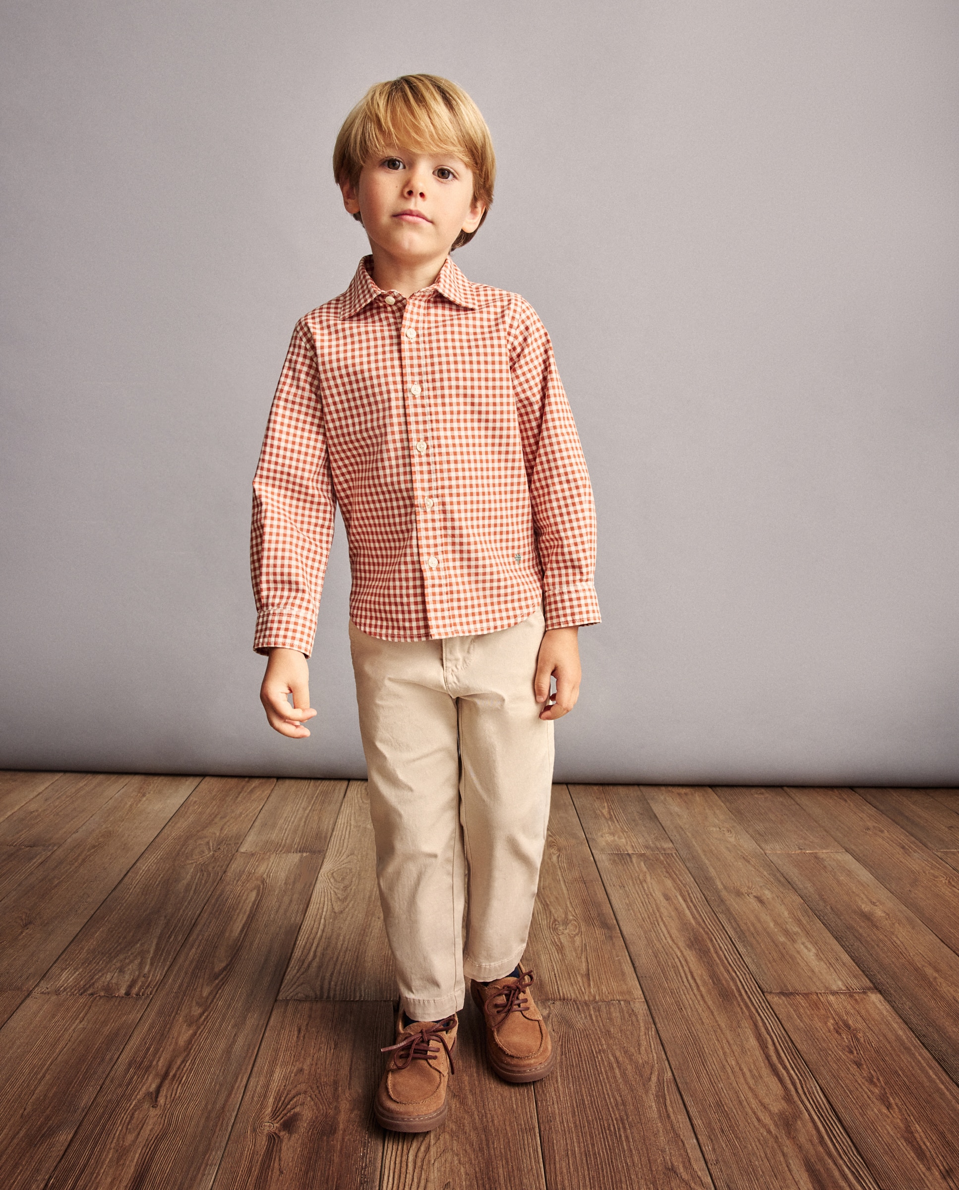 Camisa de Manga Comprida com Vichy Coconut El Corte Inglés Vermelho-2