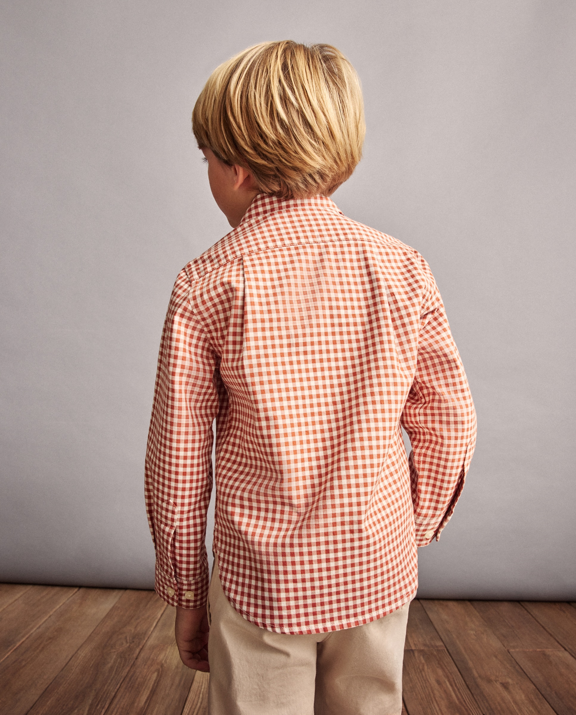 Camisa de Manga Comprida com Vichy Coconut El Corte Inglés Vermelho-3
