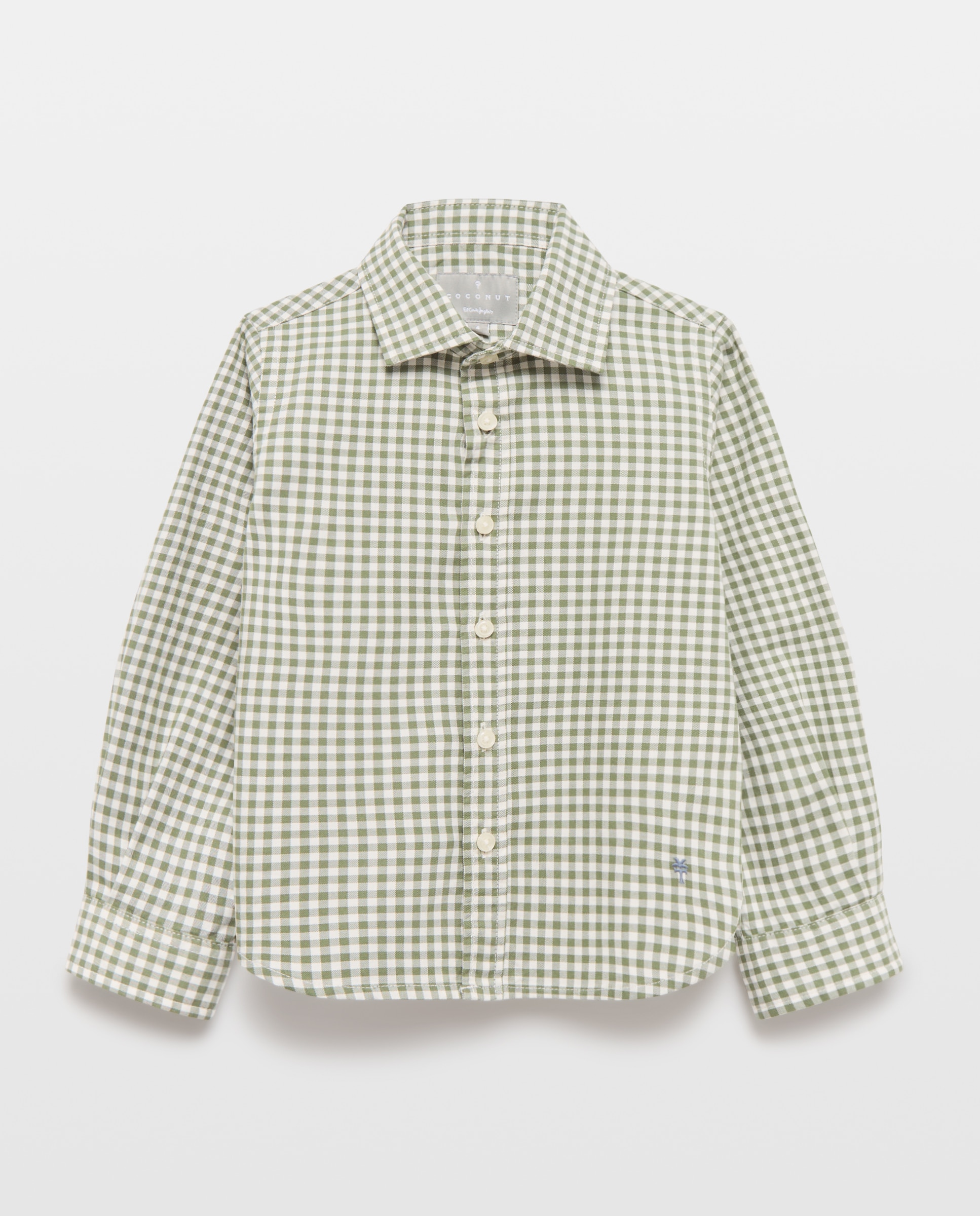Camisa de Manga Comprida com Vichy Verde-4