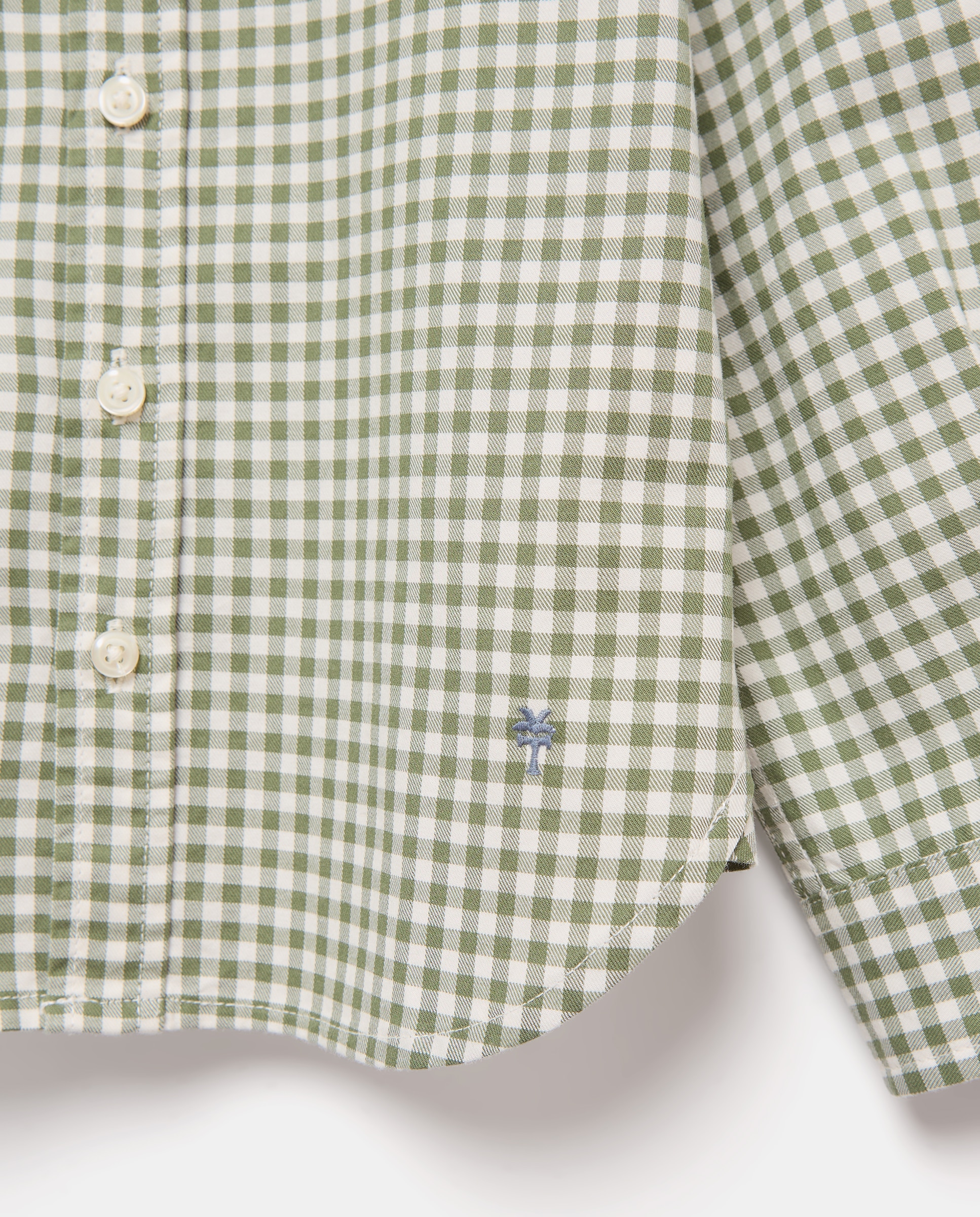Camisa de Manga Comprida com Vichy Verde-5