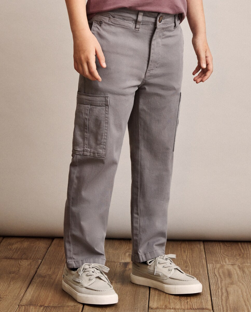 Calças Cargo Cinzento-claro-2