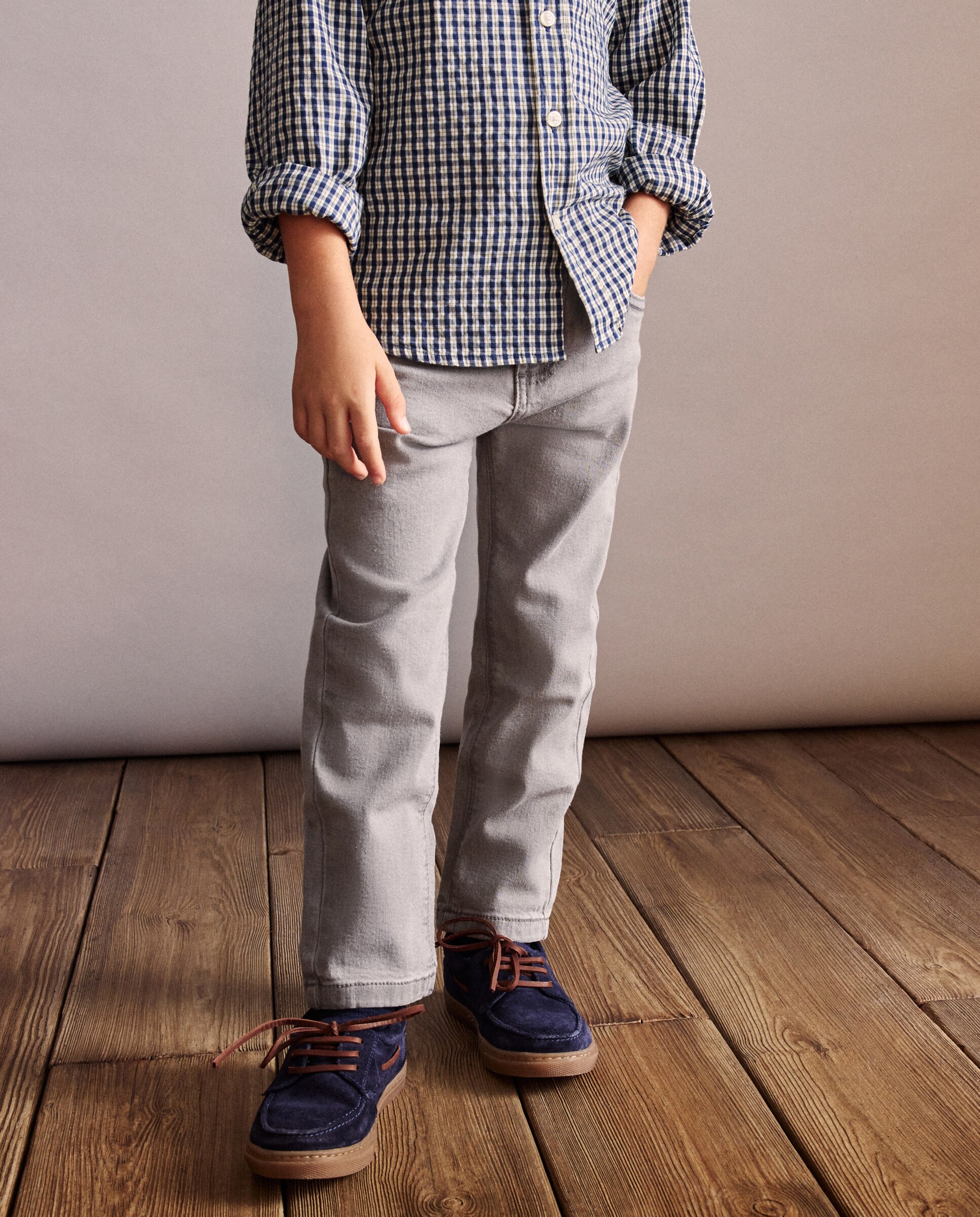 Jeans Straight Fit Cinzento-claro-2