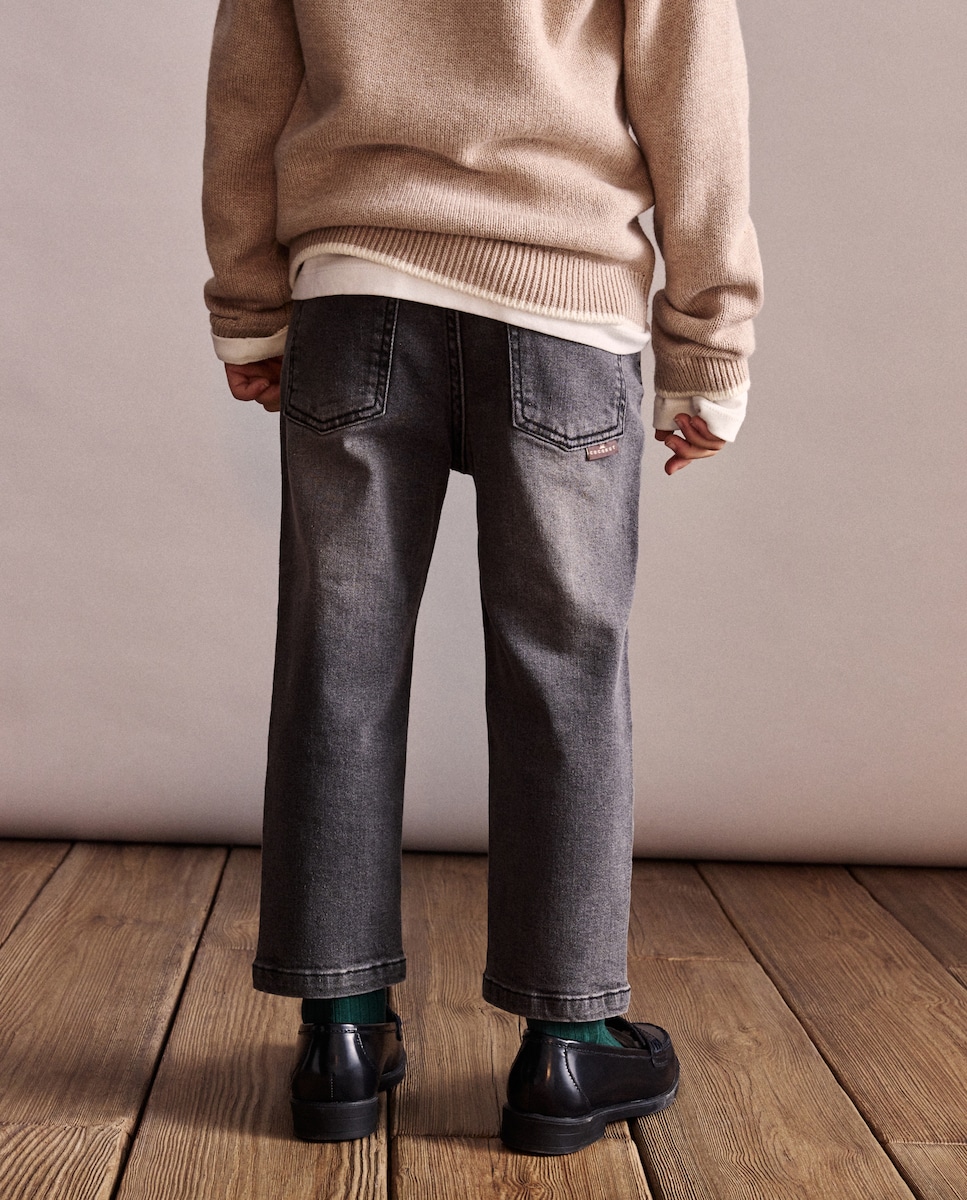 Jeans Straight Fit Cinzento-3