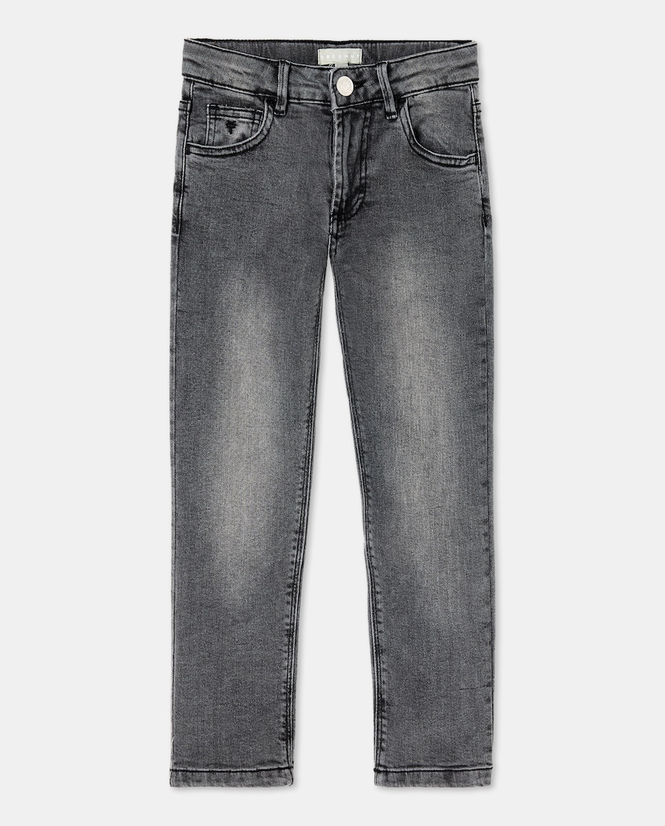 Jeans Straight Fit Cinzento-4