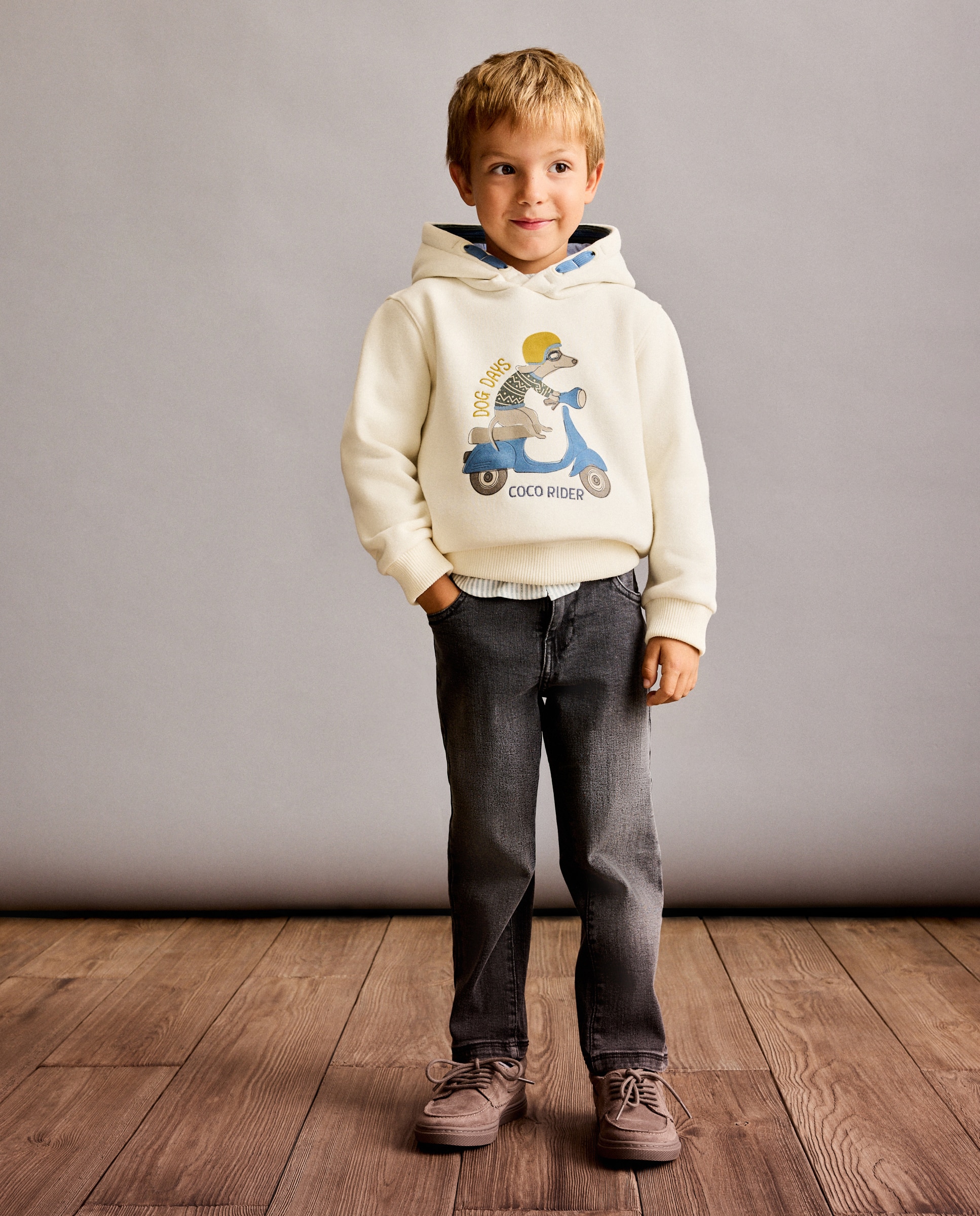 Pantalón denim slim fit de niño - Coconut El Corte Inglés - 820 Gris medio 820 Gris medio-1