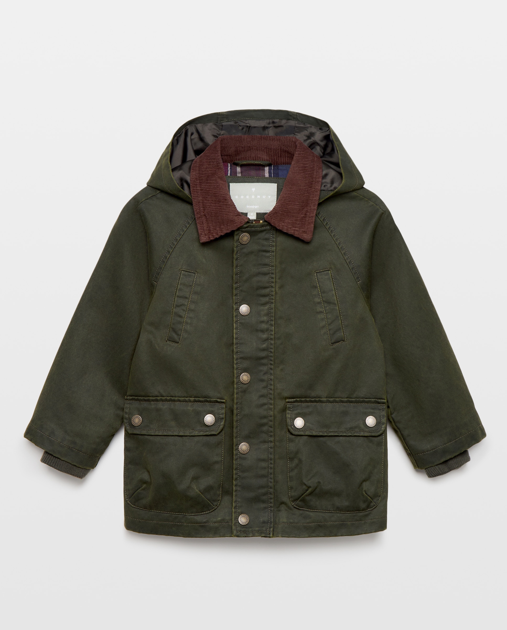Parka Resinada Clássica com Capuz 520 Caqui-6