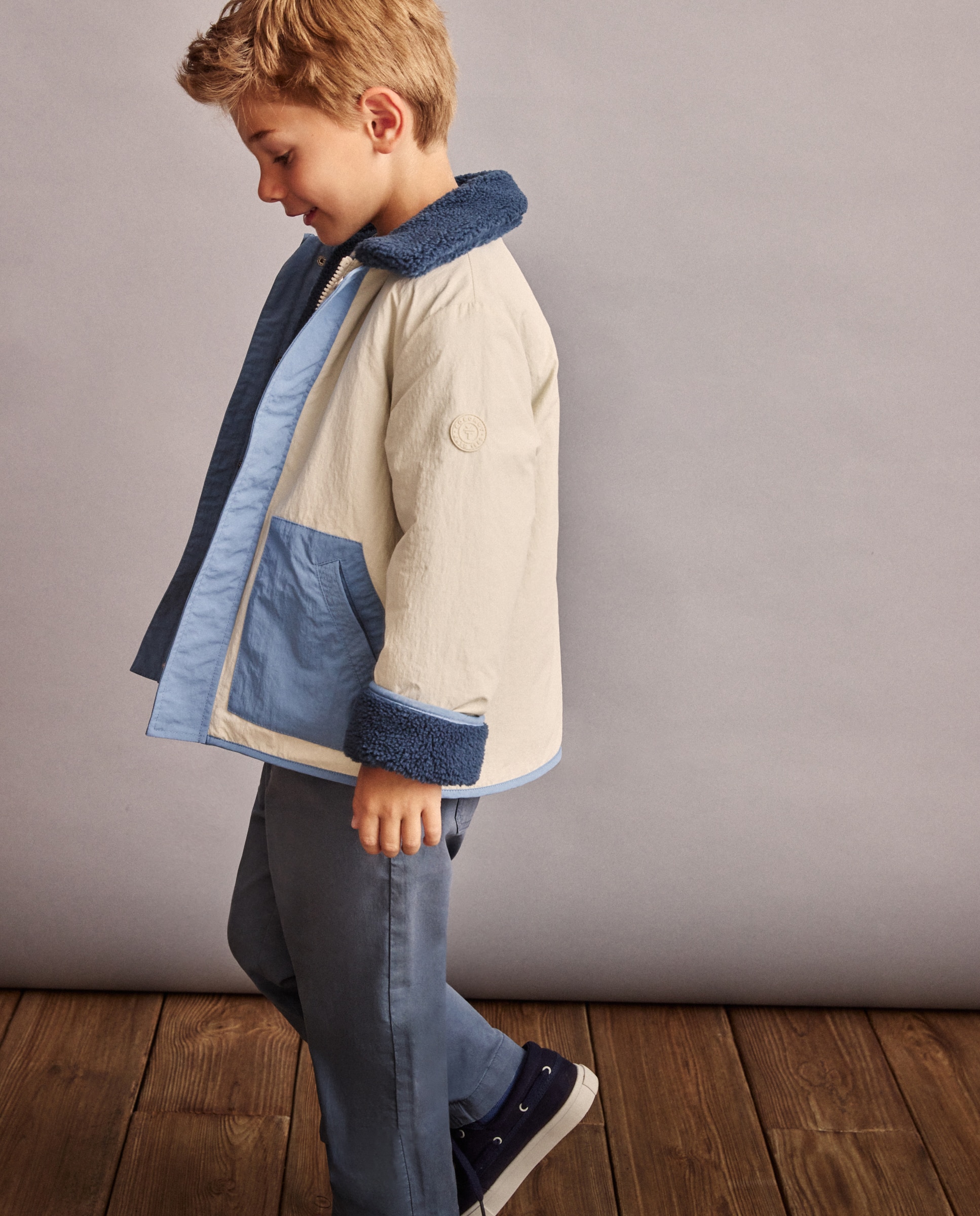 Sobretudo com Pelo de Borrego e Bolsos em Contraste Multicolor-1