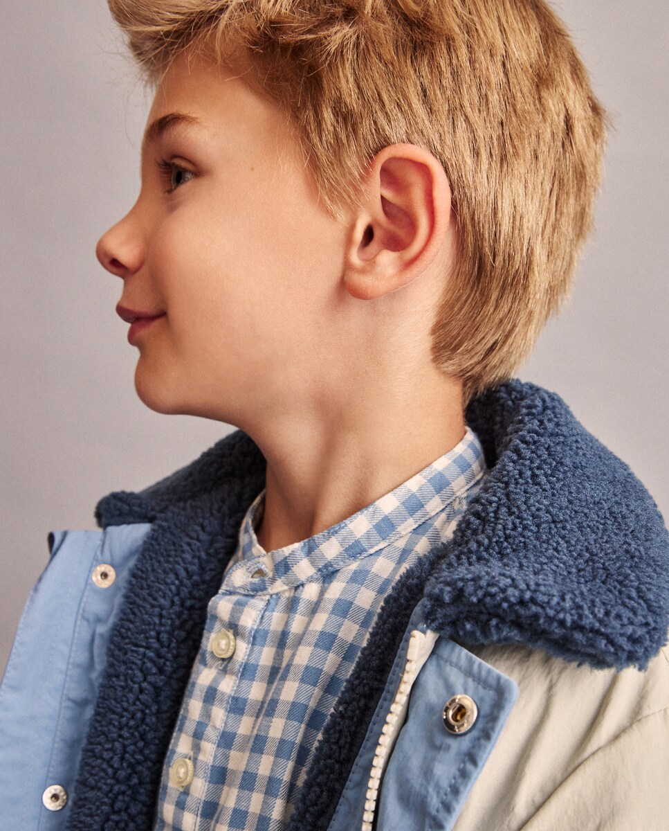 Sobretudo com Pelo de Borrego e Bolsos em Contraste Multicolor-3