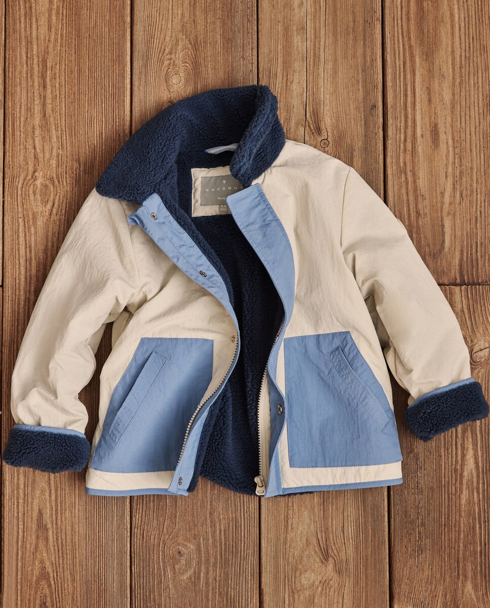 Sobretudo com Pelo de Borrego e Bolsos em Contraste Multicolor-5