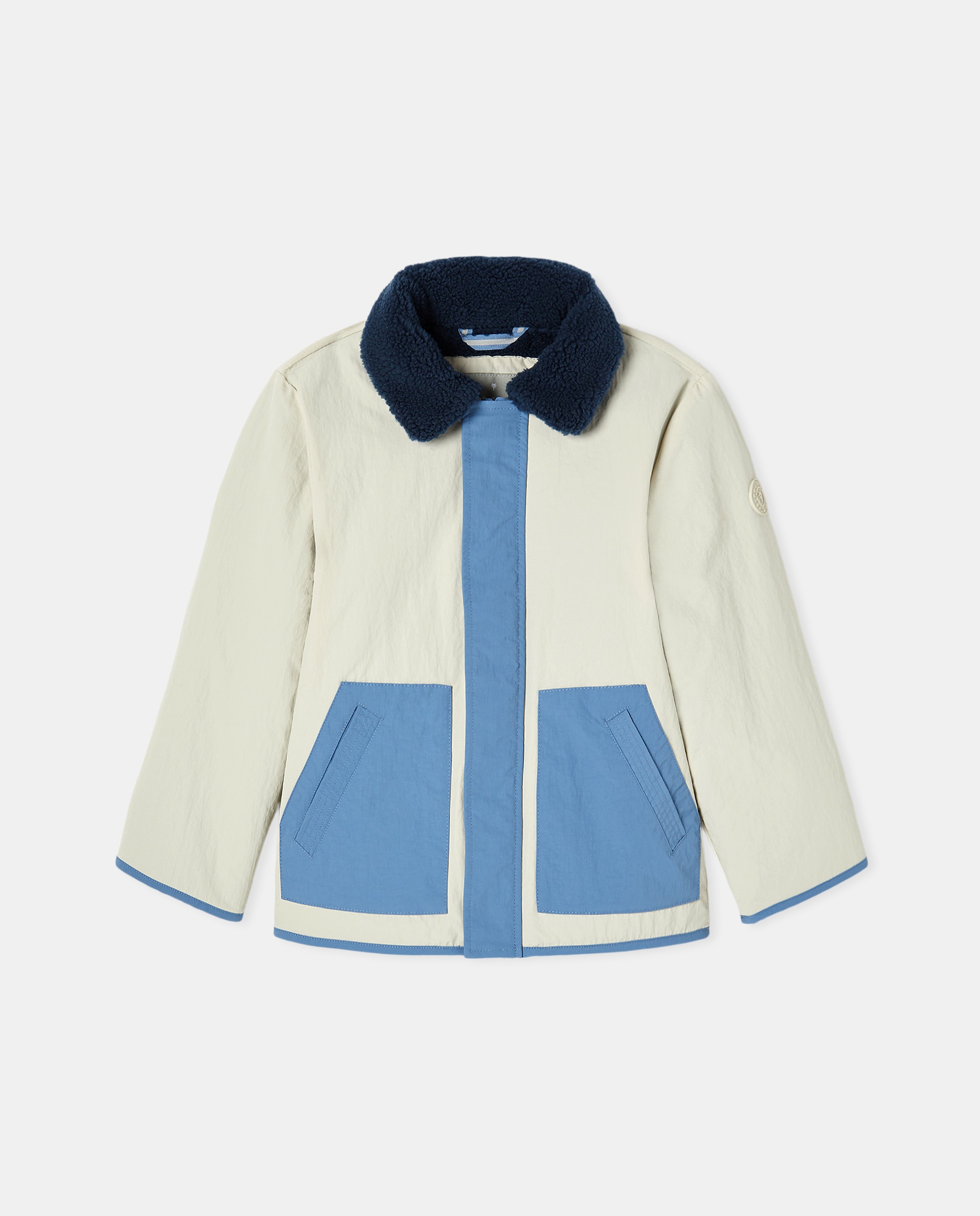 Sobretudo com Pelo de Borrego e Bolsos em Contraste Multicolor-6