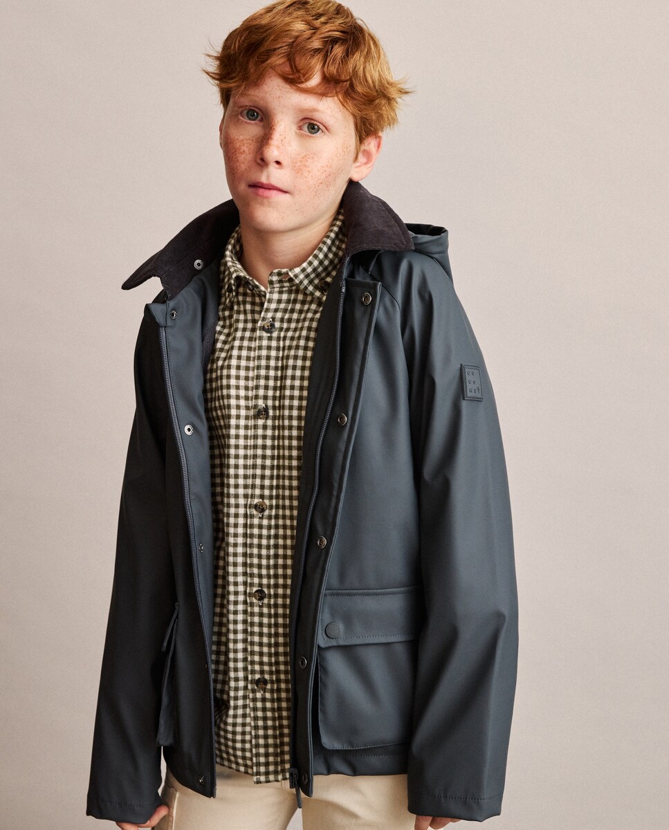 Parka Ligeira Engomada com Forro Polar 830 Antracite-2