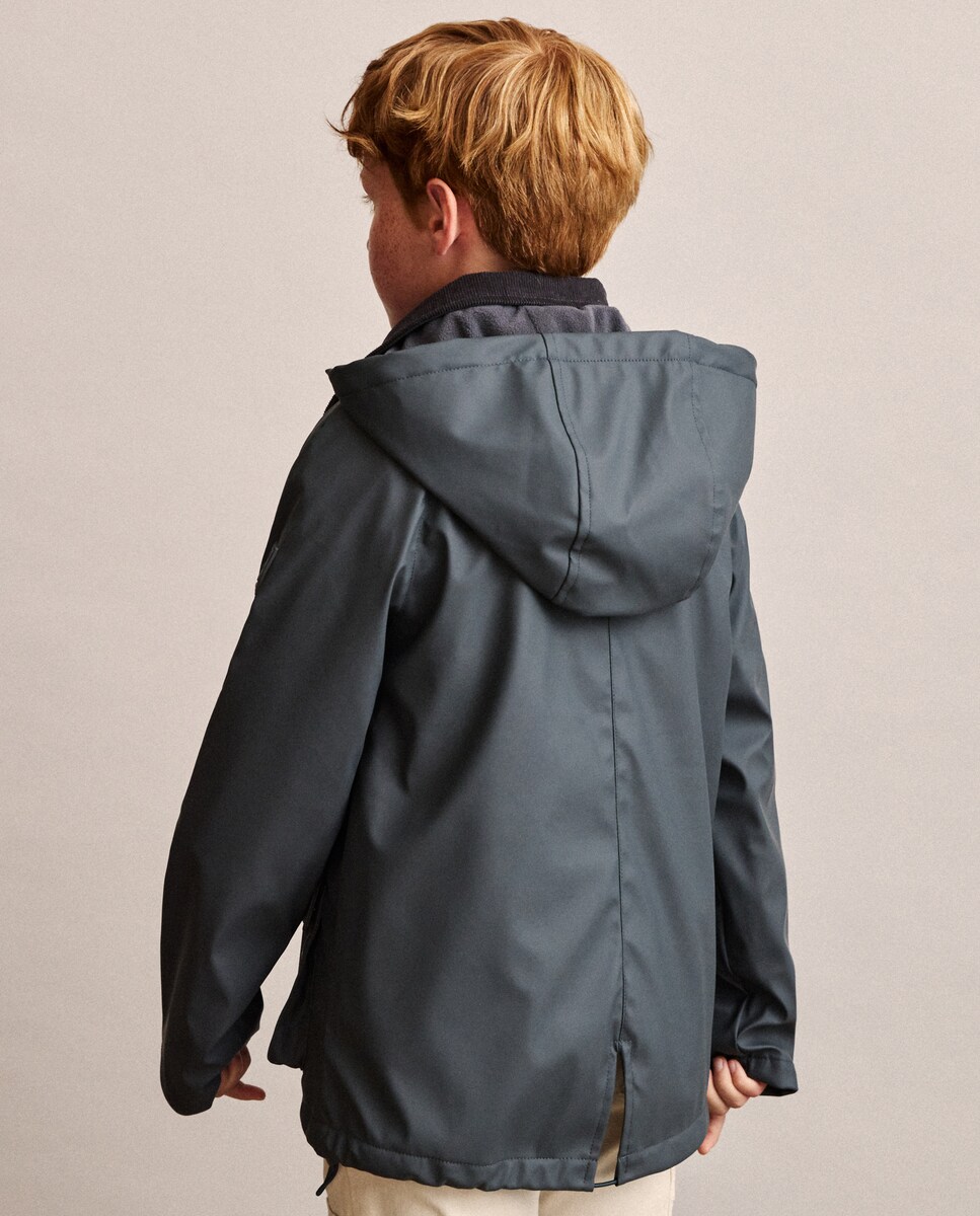 Parka Ligeira Engomada com Forro Polar 830 Antracite-4