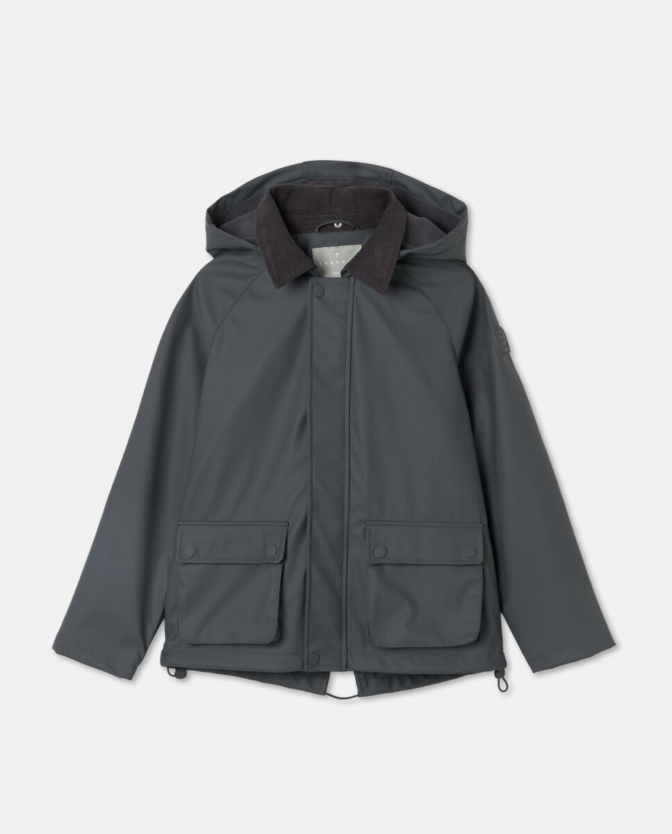 Parka Ligeira Engomada com Forro Polar 830 Antracite-5