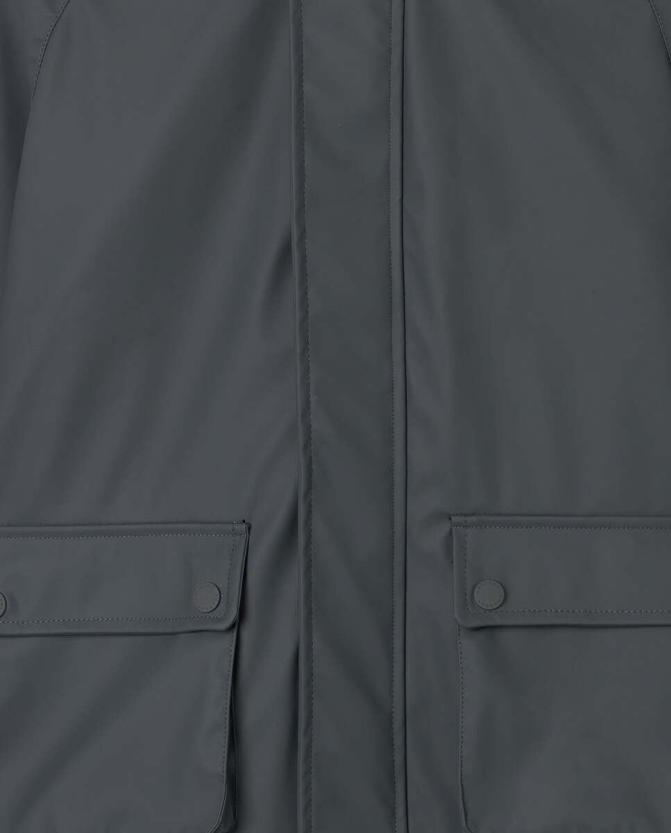 Parka Ligeira Engomada com Forro Polar 830 Antracite-6