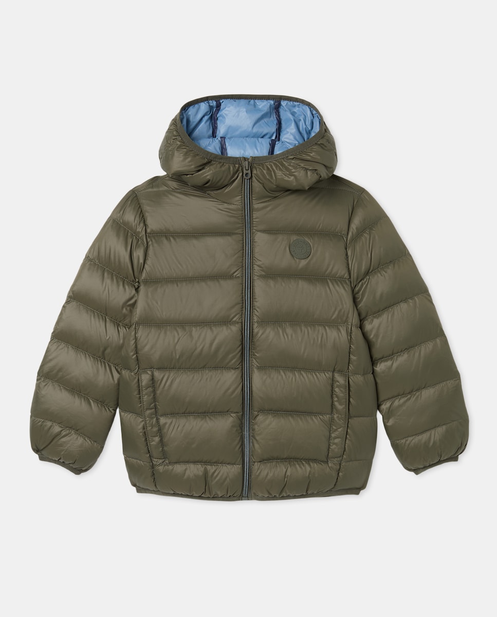 Blusão Acolchoado de Capuz Ligeiro de Penugem RDS com Bolsos e Bolsa 520 Caqui-4