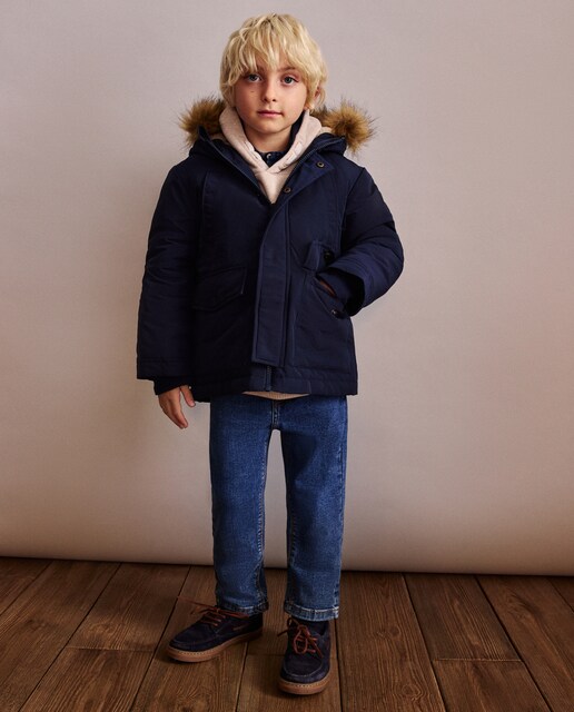 Imagen 0 de Parka bolsillos capucha pelo interior borrego de niño