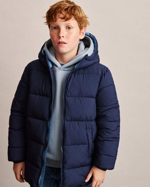 Imagen 0 de Plumífero con capucha bolsillos rectos de niño