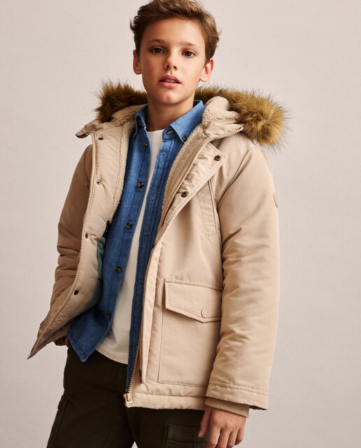 Imagen 0 de Parka bolsillos capucha pelo interior borrego de niña