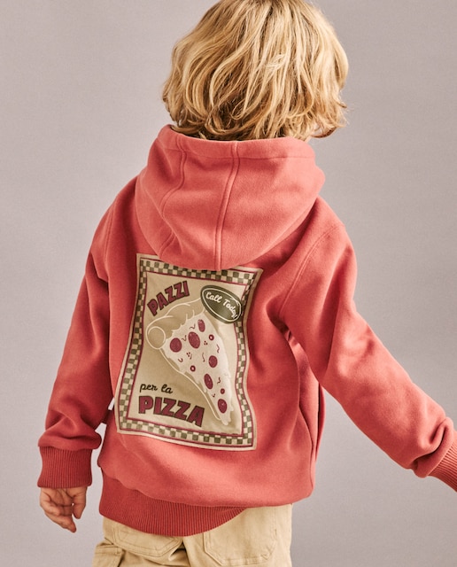 Imagen 0 de Sudadera con capucha oxford bolsillo recto y estampado fantasía de niño