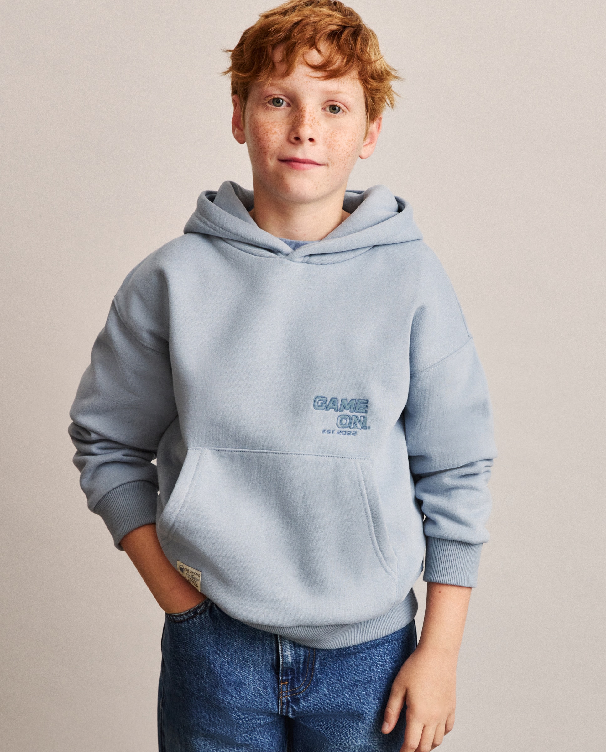 Sweatshirt com Capuz Oversize e Bolso Canguru 410 Azul Claro-2
