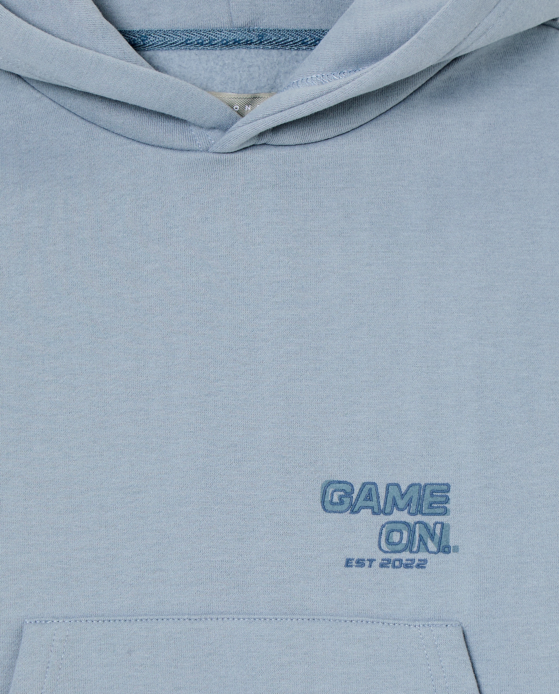 Sweatshirt com Capuz Oversize e Bolso Canguru 410 Azul Claro-5