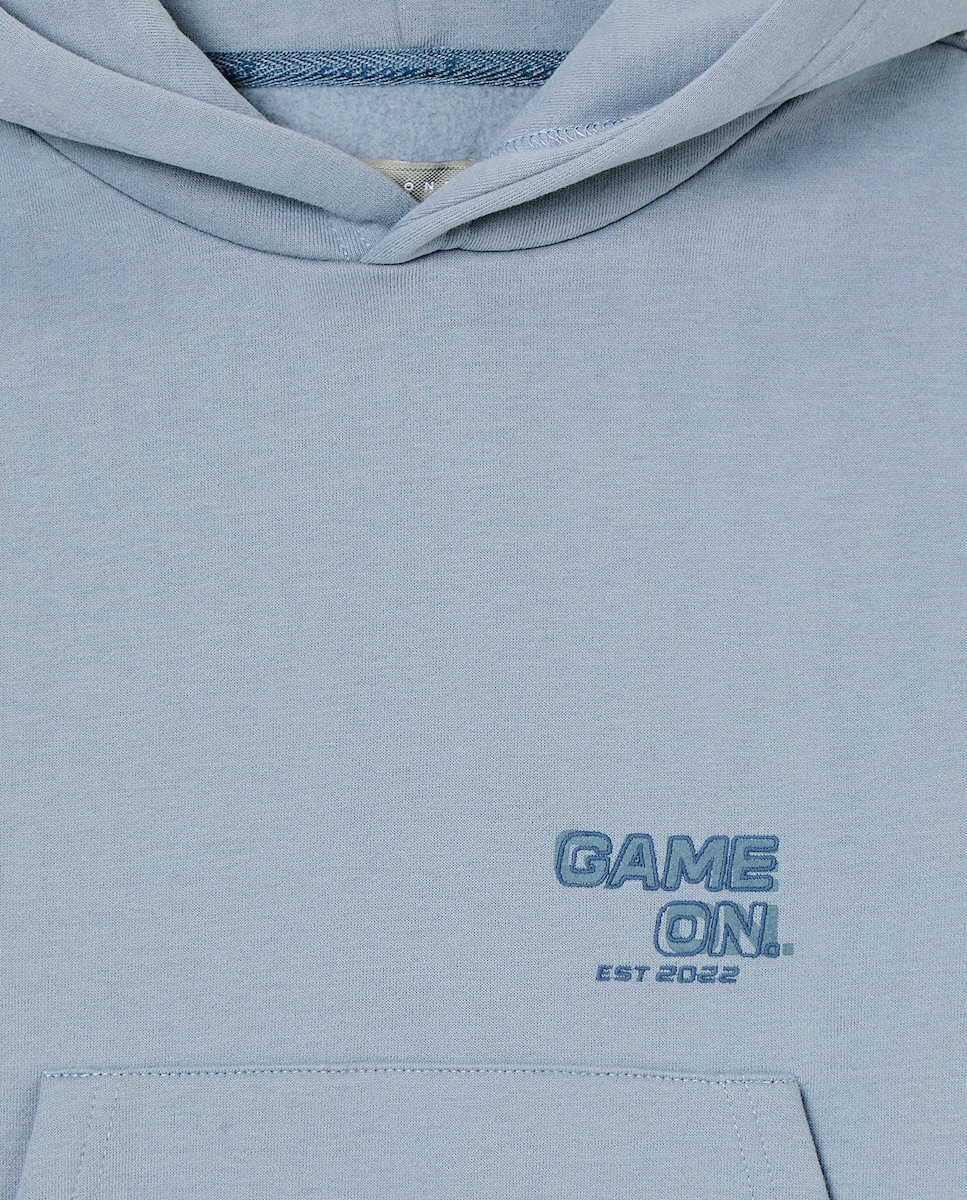 Sudadera con capucha oversize y bolsillo canguro de niño · Coconut