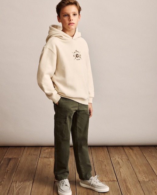 Imagen 0 de Sudadera con capucha oversize con cortes de niño