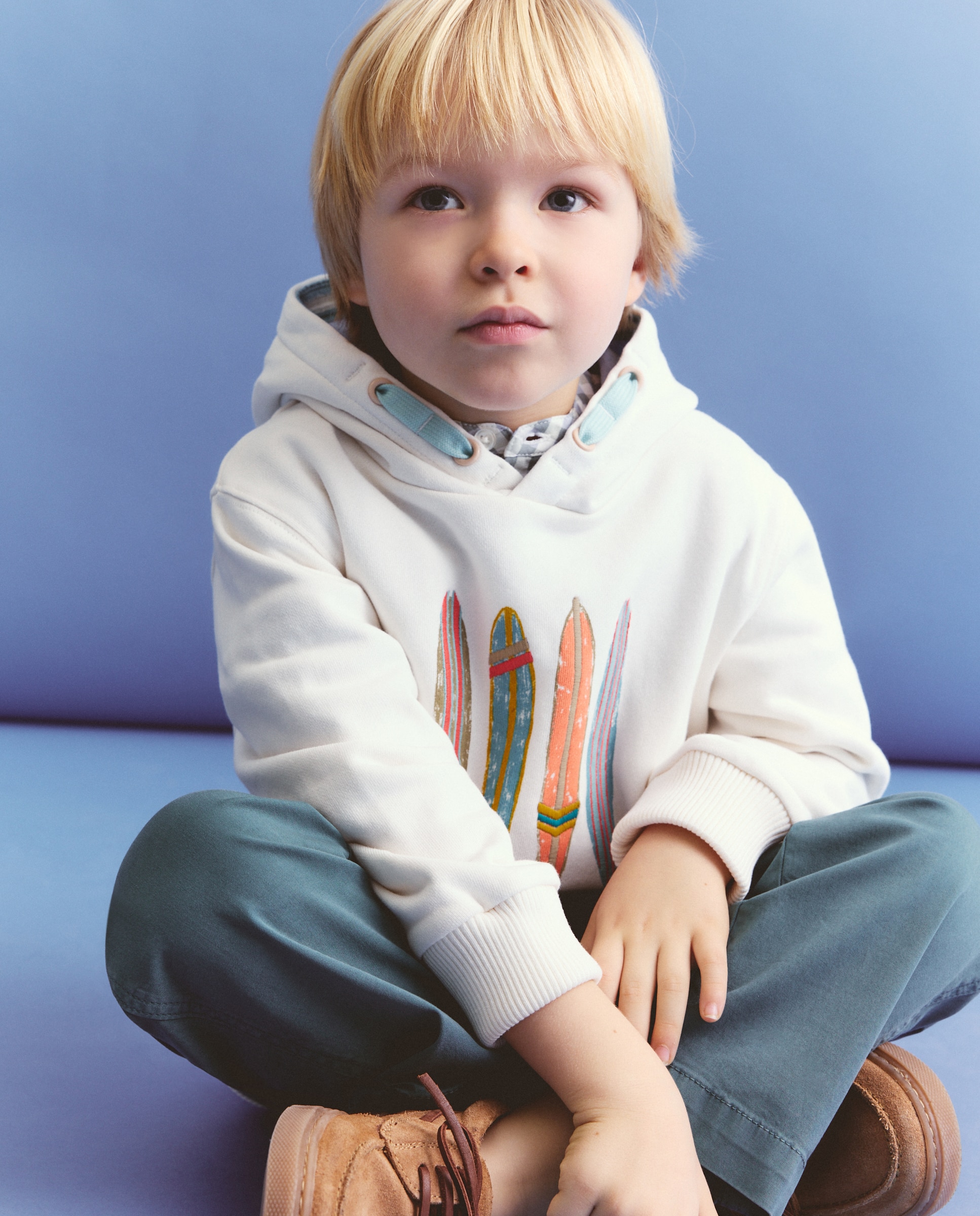 Sudadera capucha Oxford recto de niño - Coconut El Corte Inglés - Blanco roto Blanco roto-1