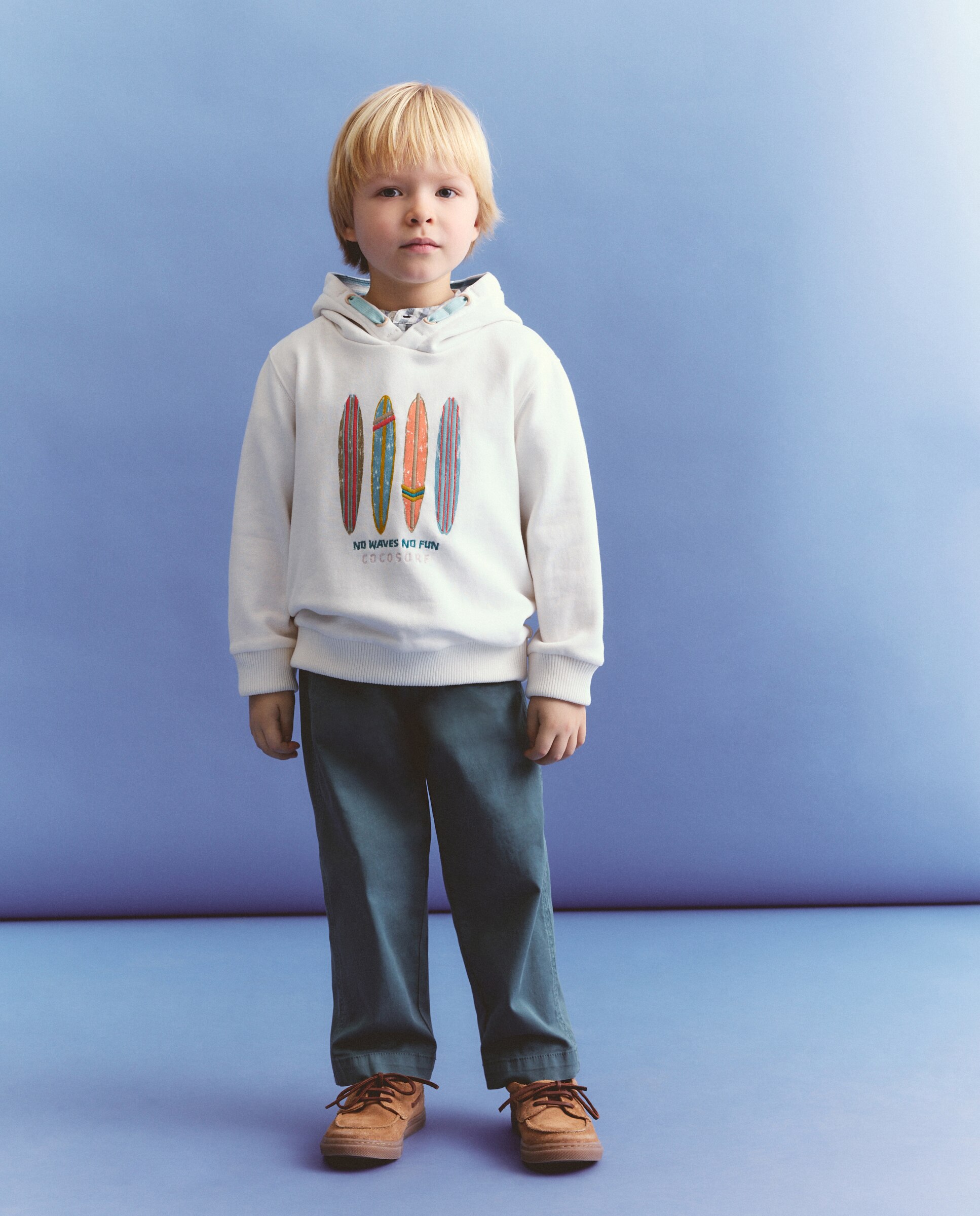 Sudadera capucha Oxford recto de niño - Coconut El Corte Inglés - Blanco roto Blanco roto-2