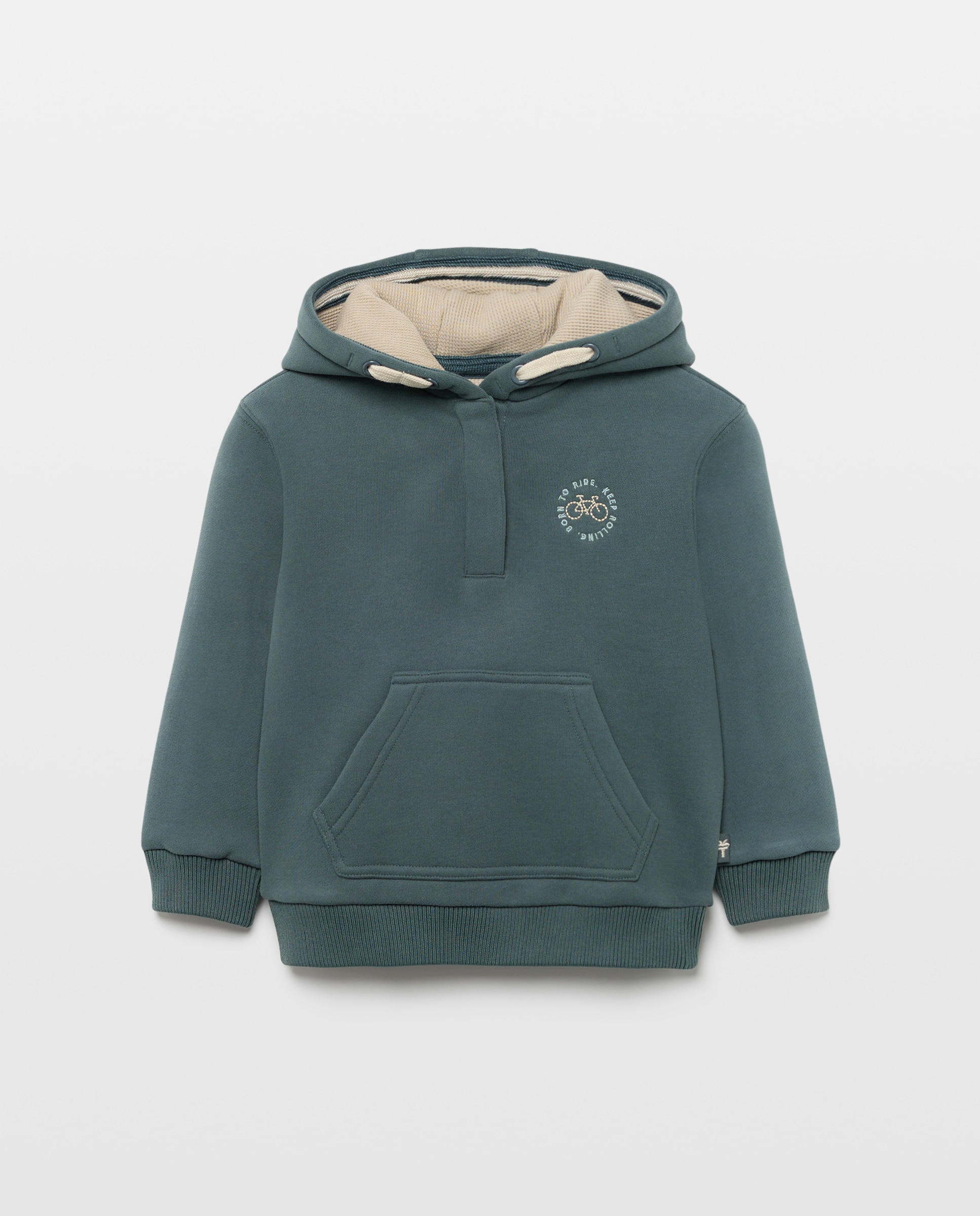Sweatshirt de Capuz com Carcela, Estampado Posicional de Fantasia e Bolso Canguru Coconut El Corte Inglés Verde Bilhar-4