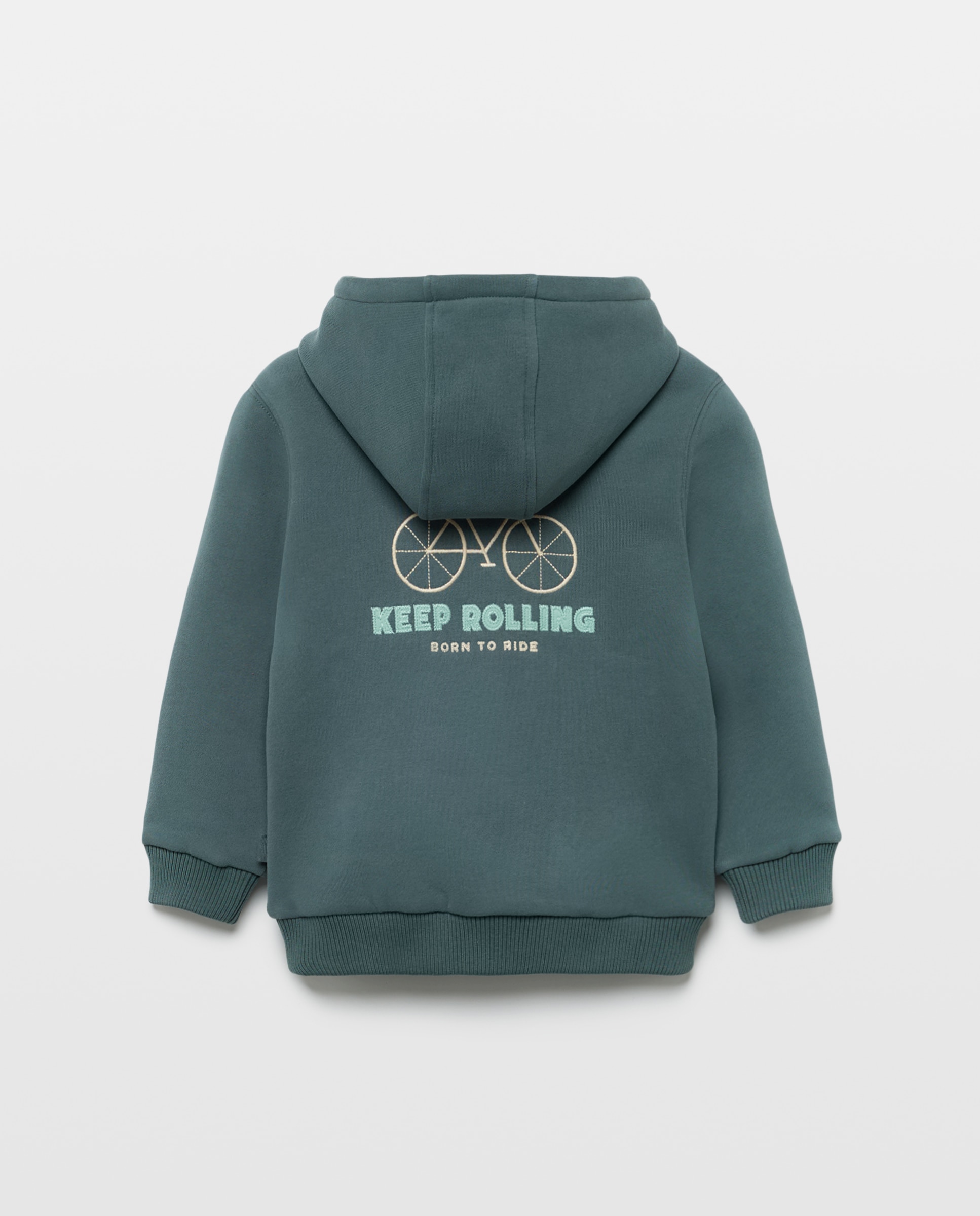 Sweatshirt de Capuz com Carcela, Estampado Posicional de Fantasia e Bolso Canguru Coconut El Corte Inglés Verde Bilhar-5