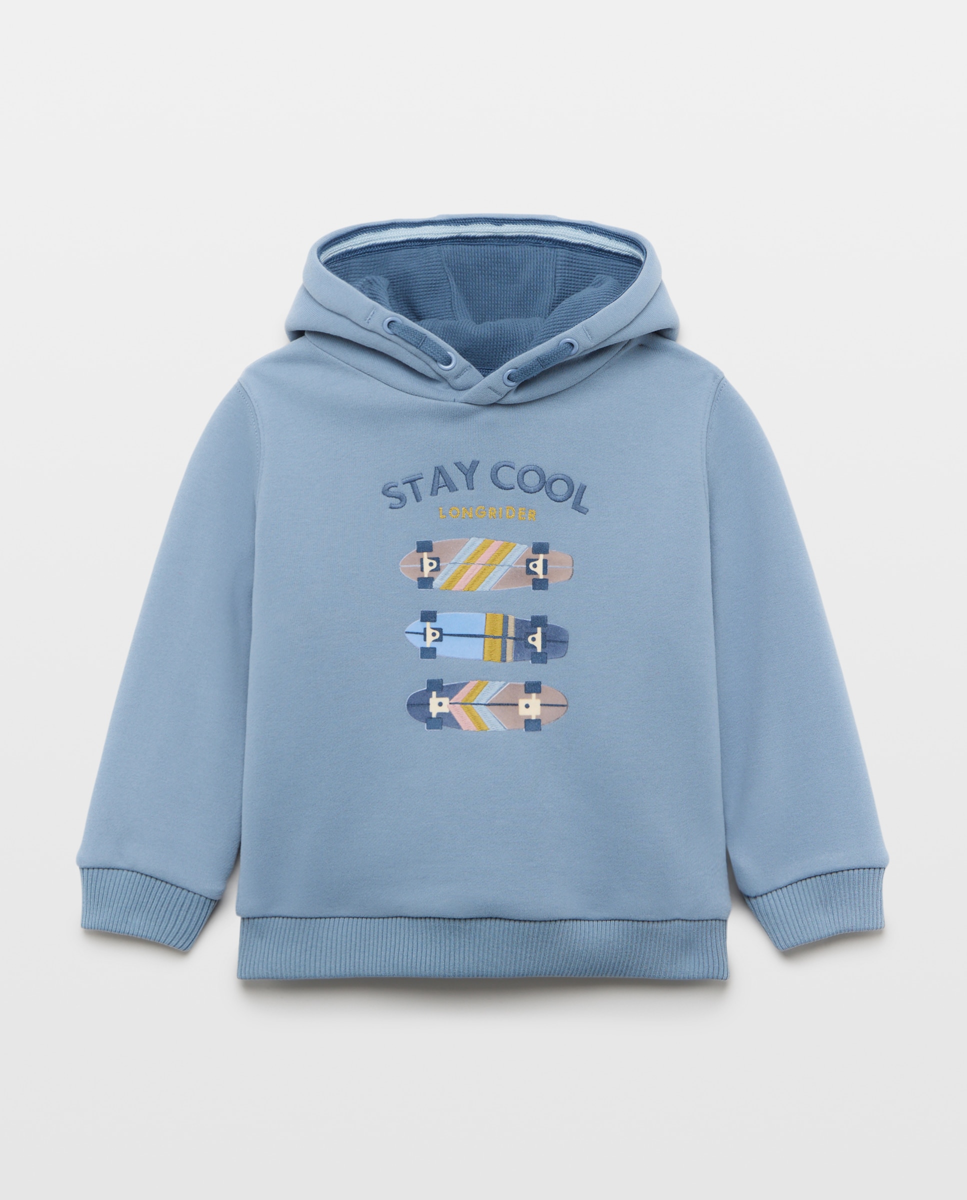 Sweatshirt de Capuz com EStampado de Fantasia Flock e Bordado Coconut El Corte Inglés Anil-4