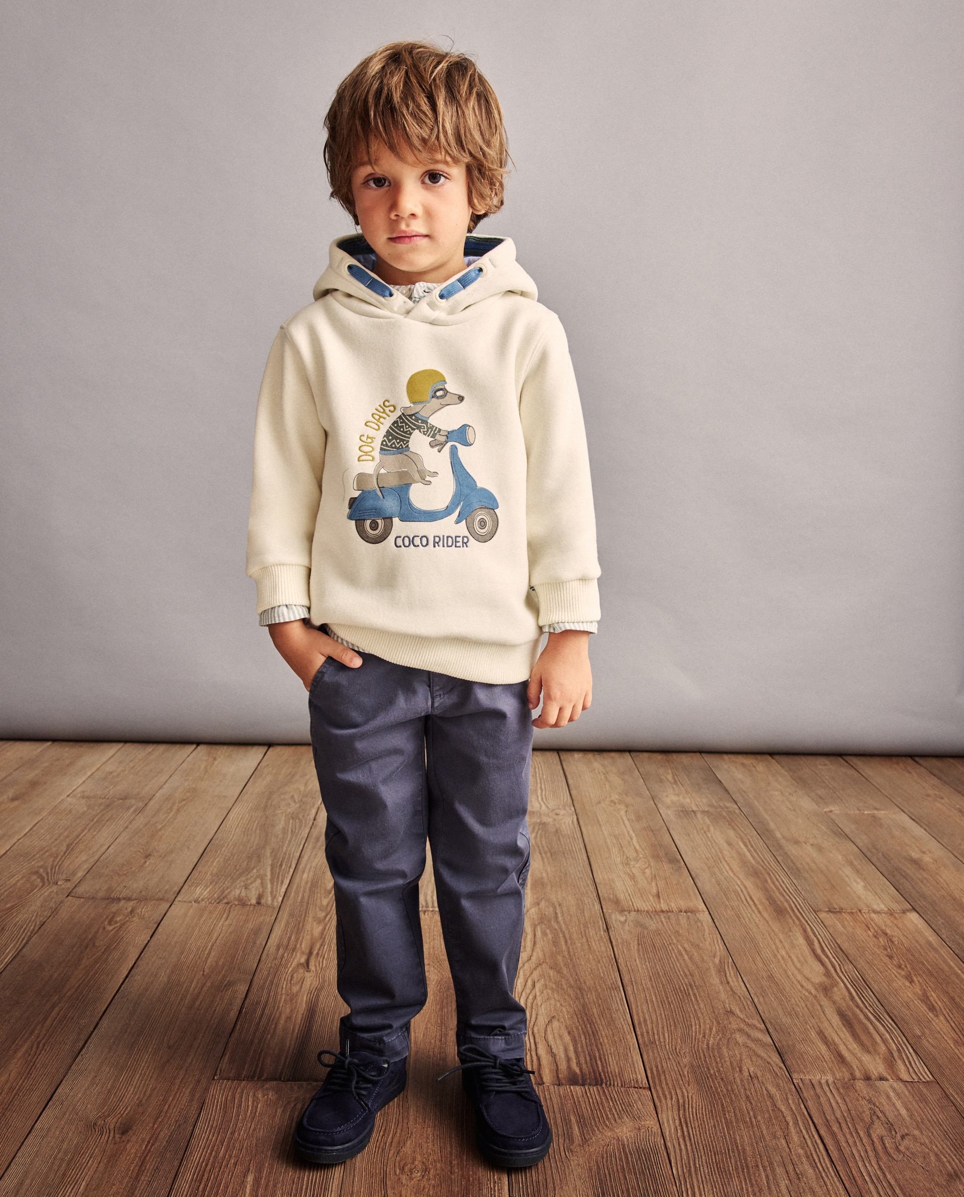 Sweatshirt de Capuz com EStampado de Fantasia Flock e Bordado Coconut El Corte Inglés Gelo-2